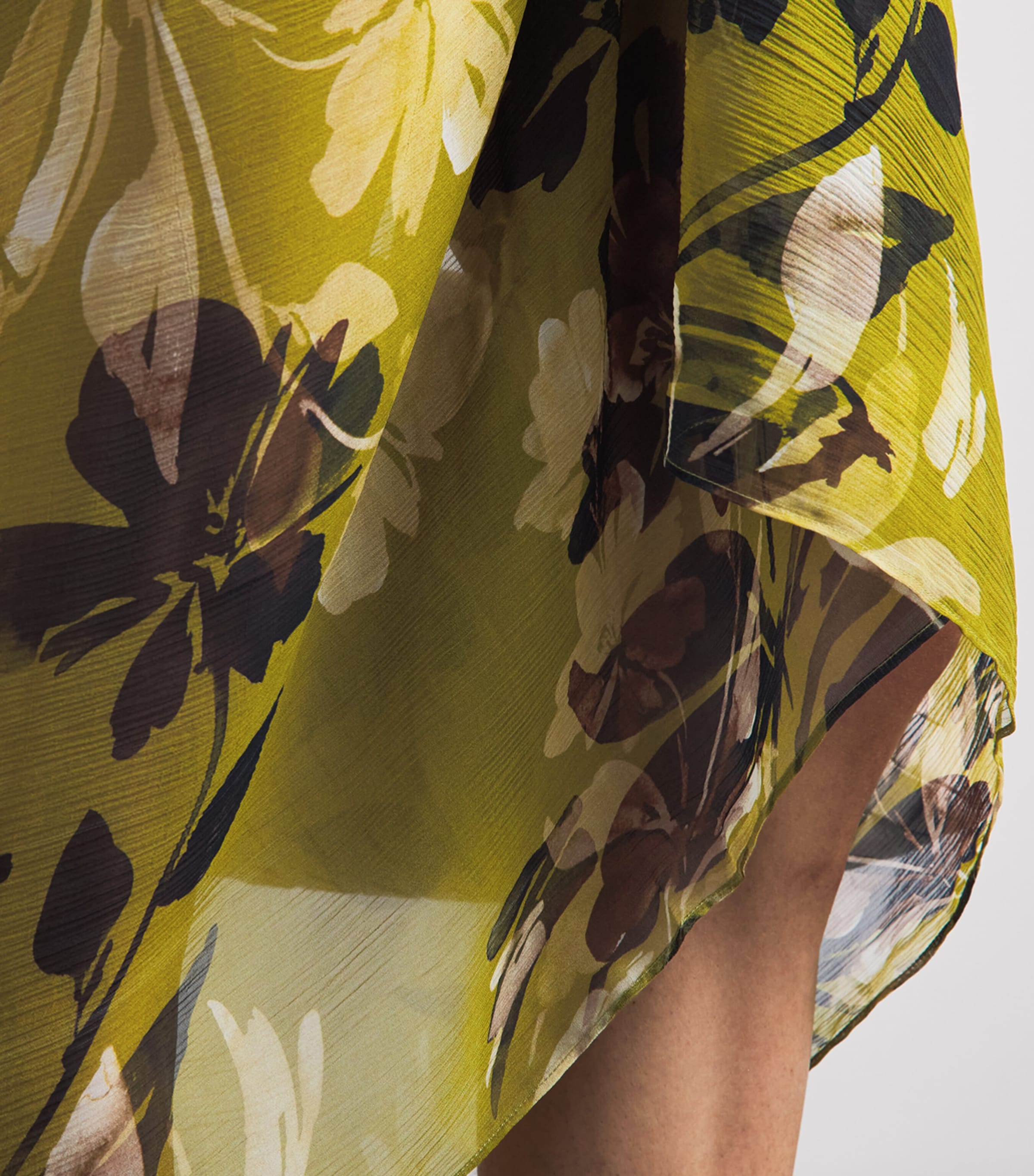 AWAY THAT DAY Womens Santorini Sarong Chartreuse Flr Print Image 3