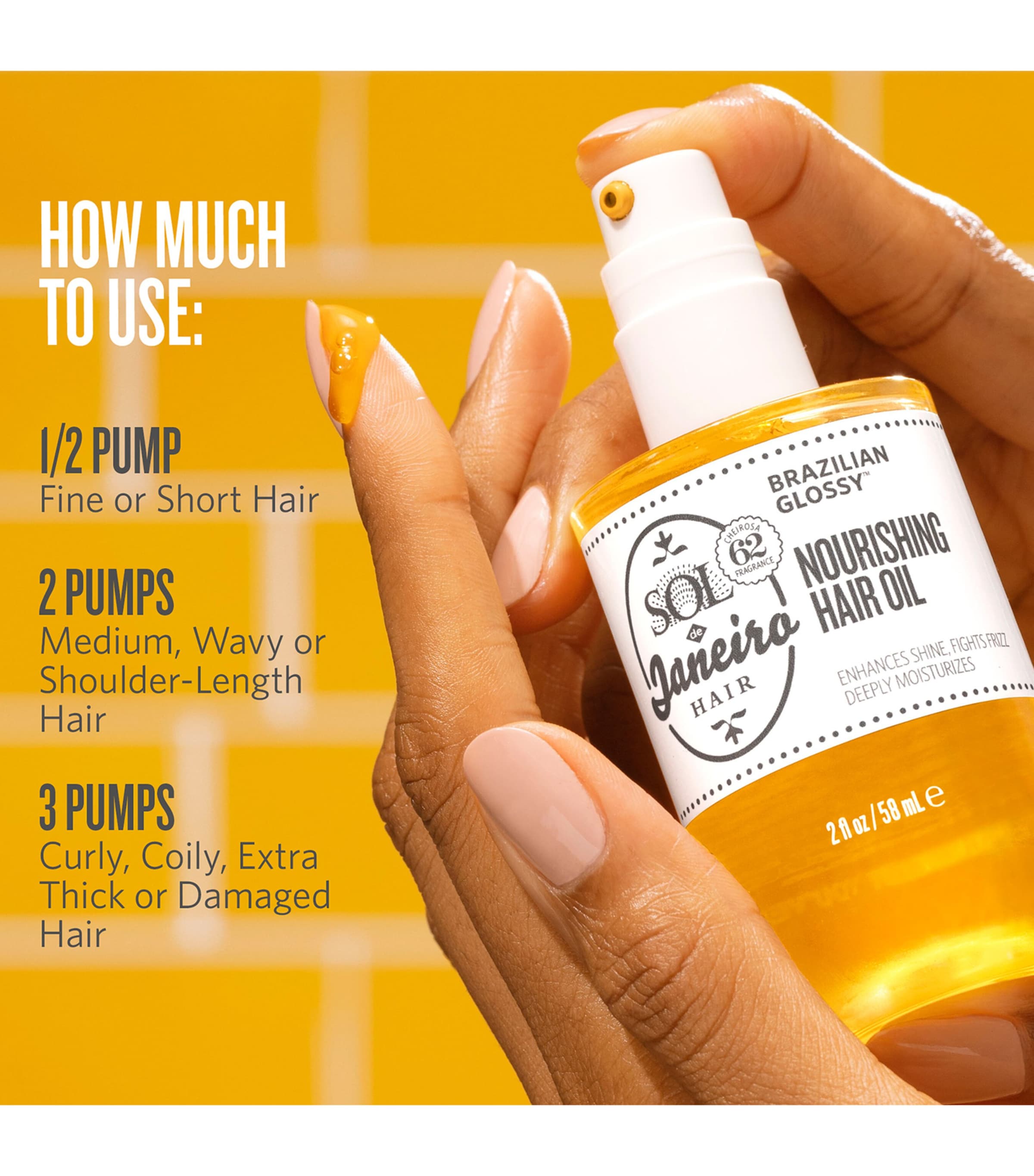 Brazilian Glossy Nourishing Anti-Frizz Hair Oil (58ml) N/A Image 2