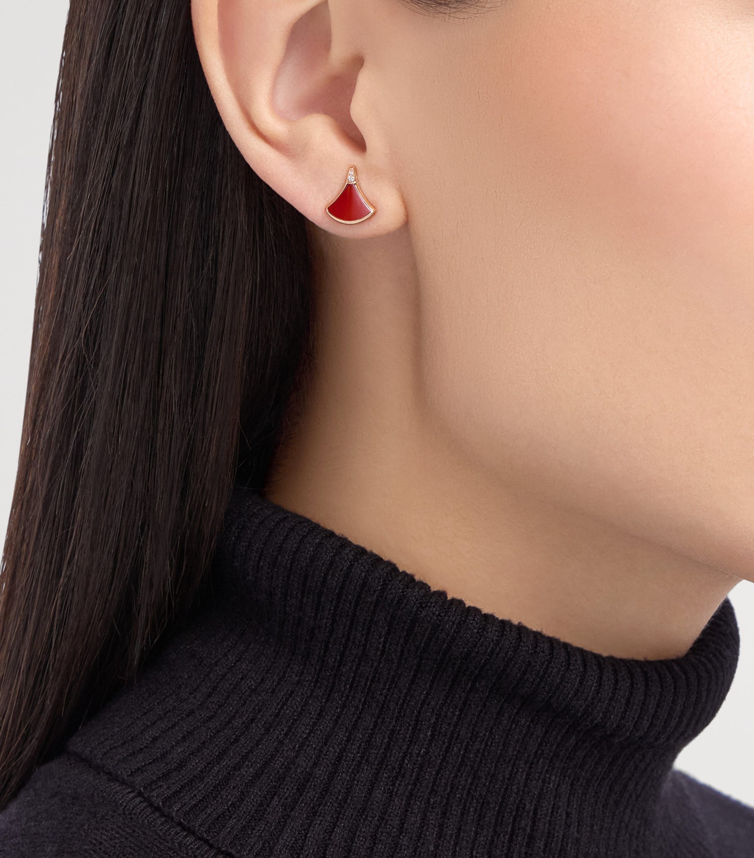 Rose Gold, Diamond and Carnelian Divas’ Dream Earring PINK GOLD Image 6