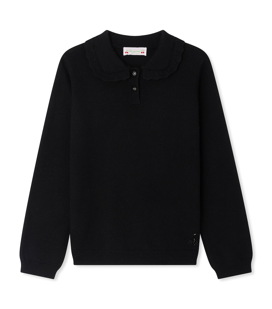 Wool Polo Sweater (10-14 Years) NOIR Image 1