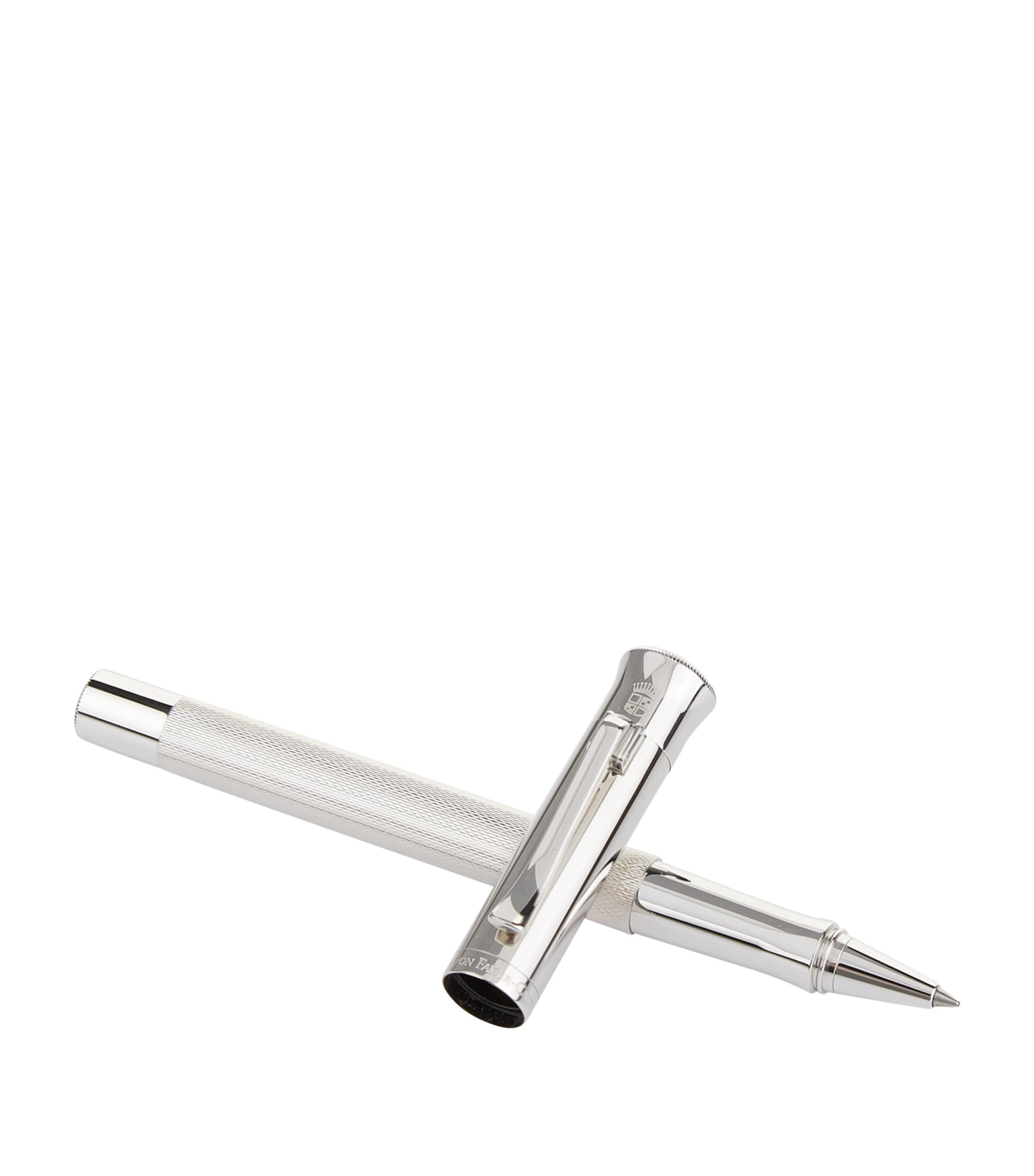 Graf Von Faber-castell Guilloche Rollerball Pen In Silver