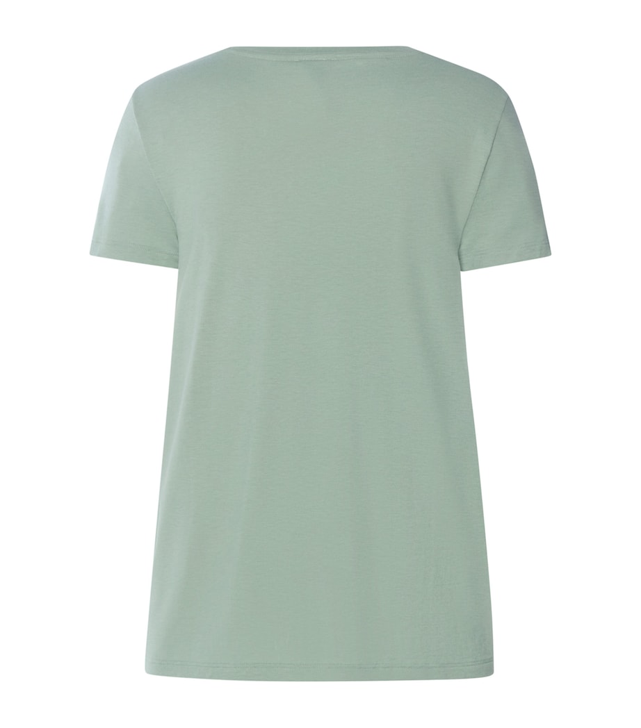 Hanro Womens Stretch-Cotton Sleep & Lounge T-Shirt Dark Seafoam Image 5