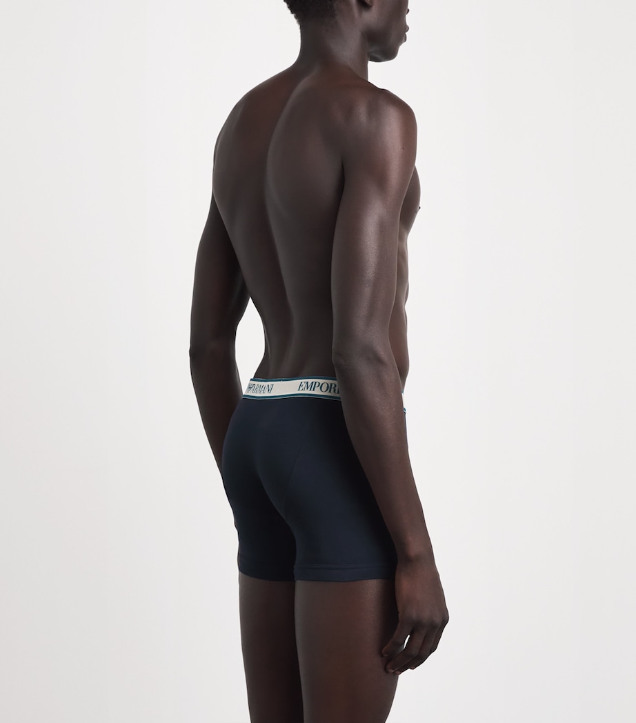 Emporio Armani Mens Stretch-Cotton Logo Boxer Briefs (Pack of 3) Blu/octan Image 3