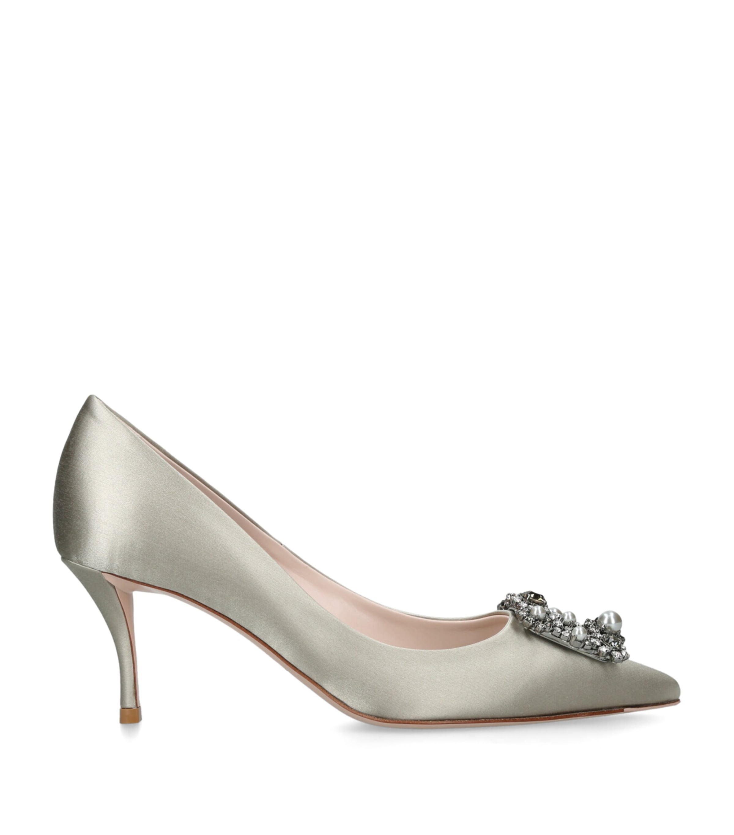 Roger Vivier Satin Efflorescence Pumps 65 In Gold