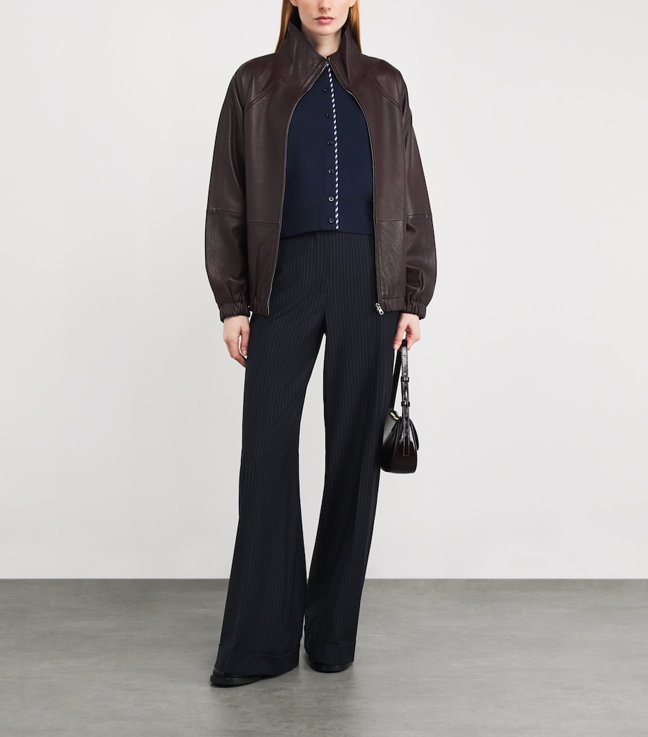 Wool-Cashmere Stripe Cardigan NAVY BLUE Image 2