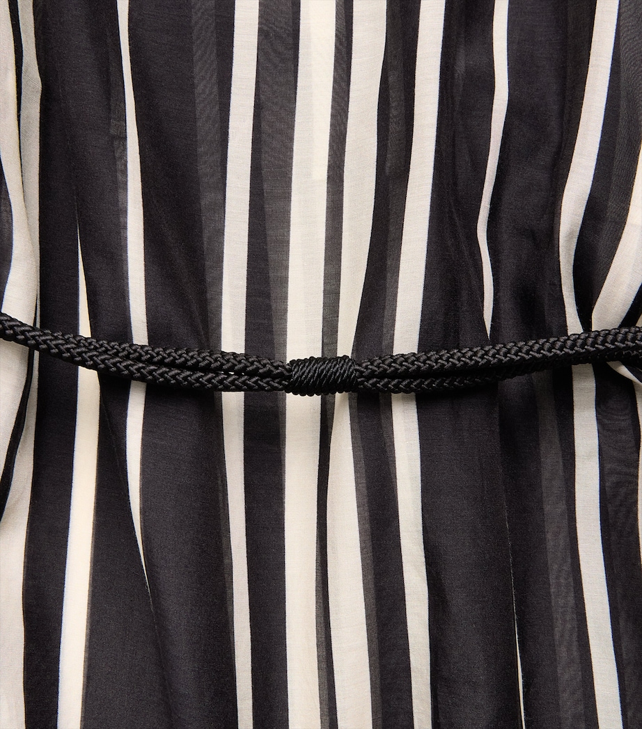 Tory Burch Womens Cotton-Silk Kaftan Black Stripe Image 6
