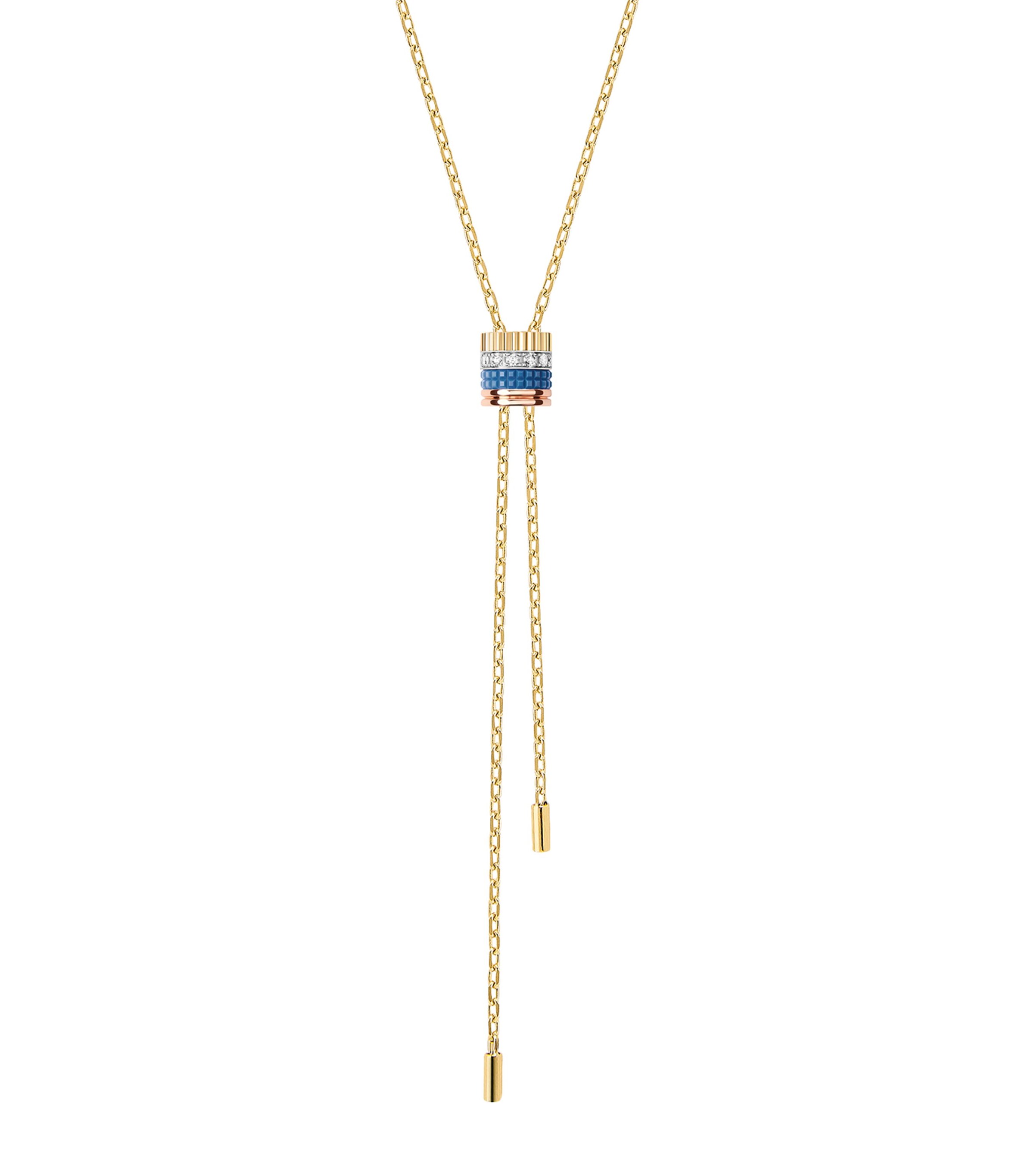 Small Yellow Gold Quatre Blue Tie Necklace YELLOW GOLD Image 2