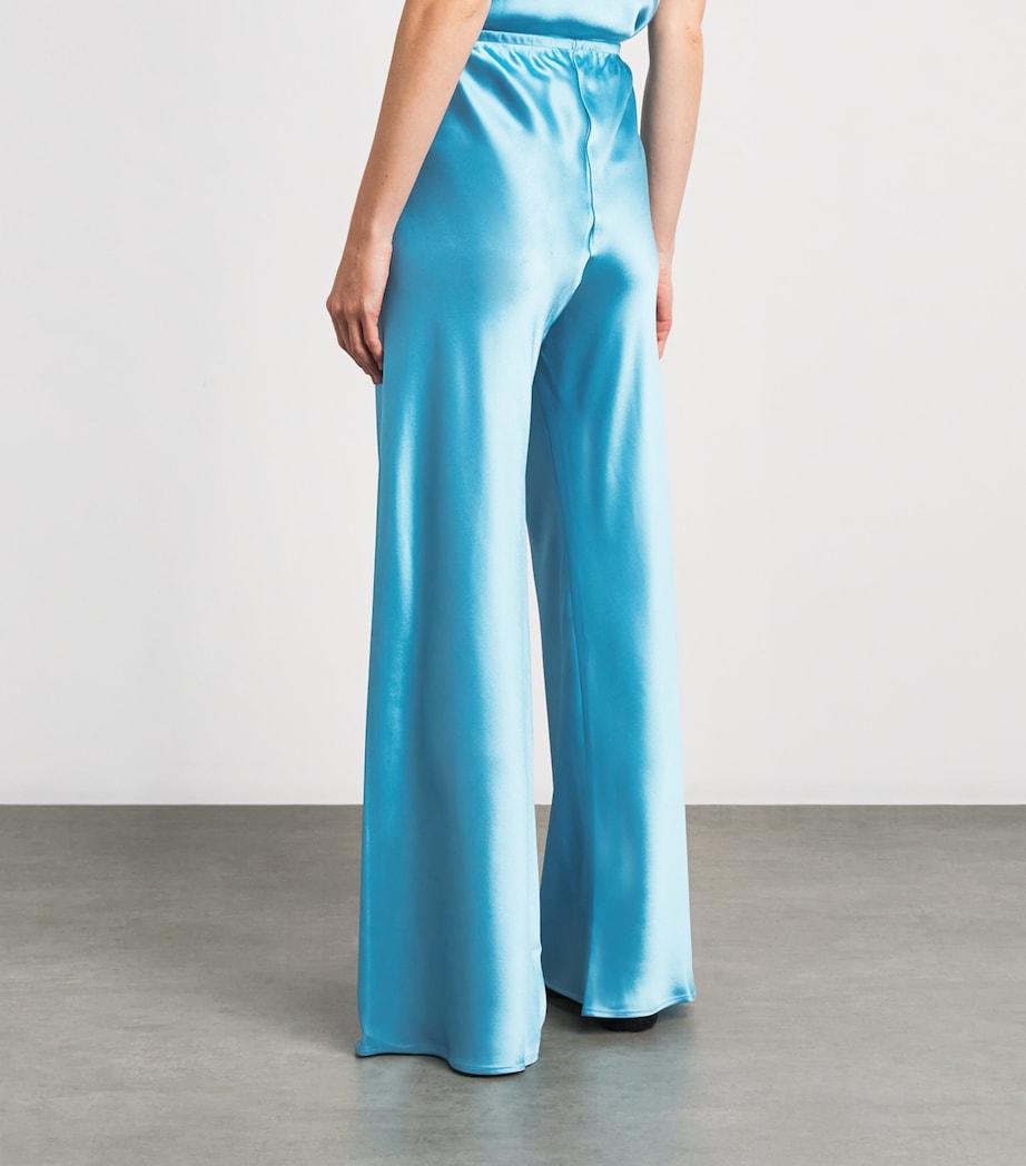 LESET Womens Satin Barb Wide-Leg Trousers Skye Image 5
