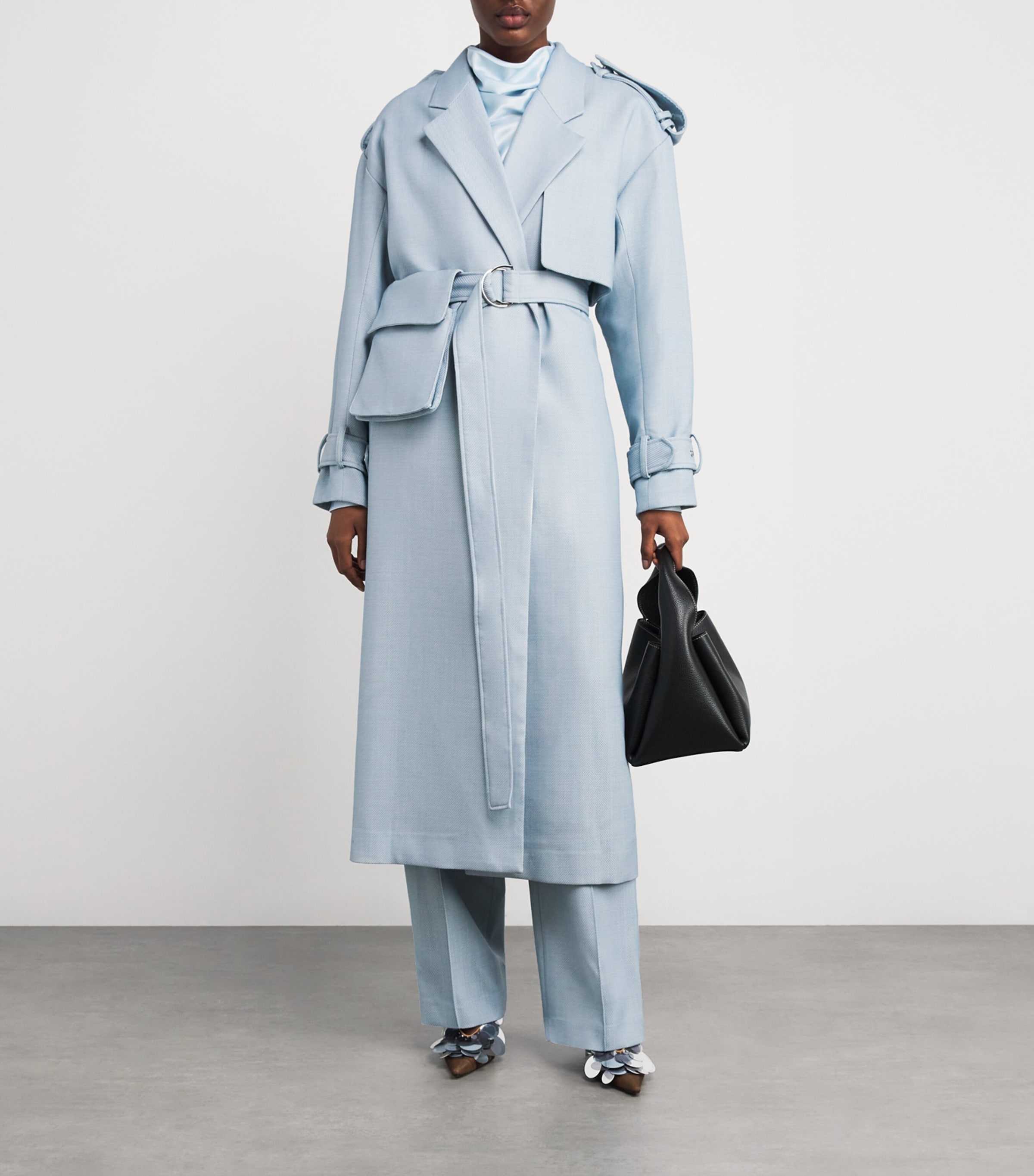 Wool-Blend Gehry Trench Coat L60 CHALKY BLUE Image 2