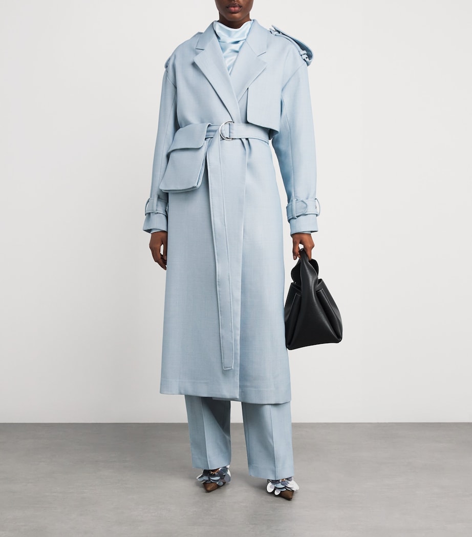 Wool-Blend Gehry Trench Coat L60 CHALKY BLUE Image 2