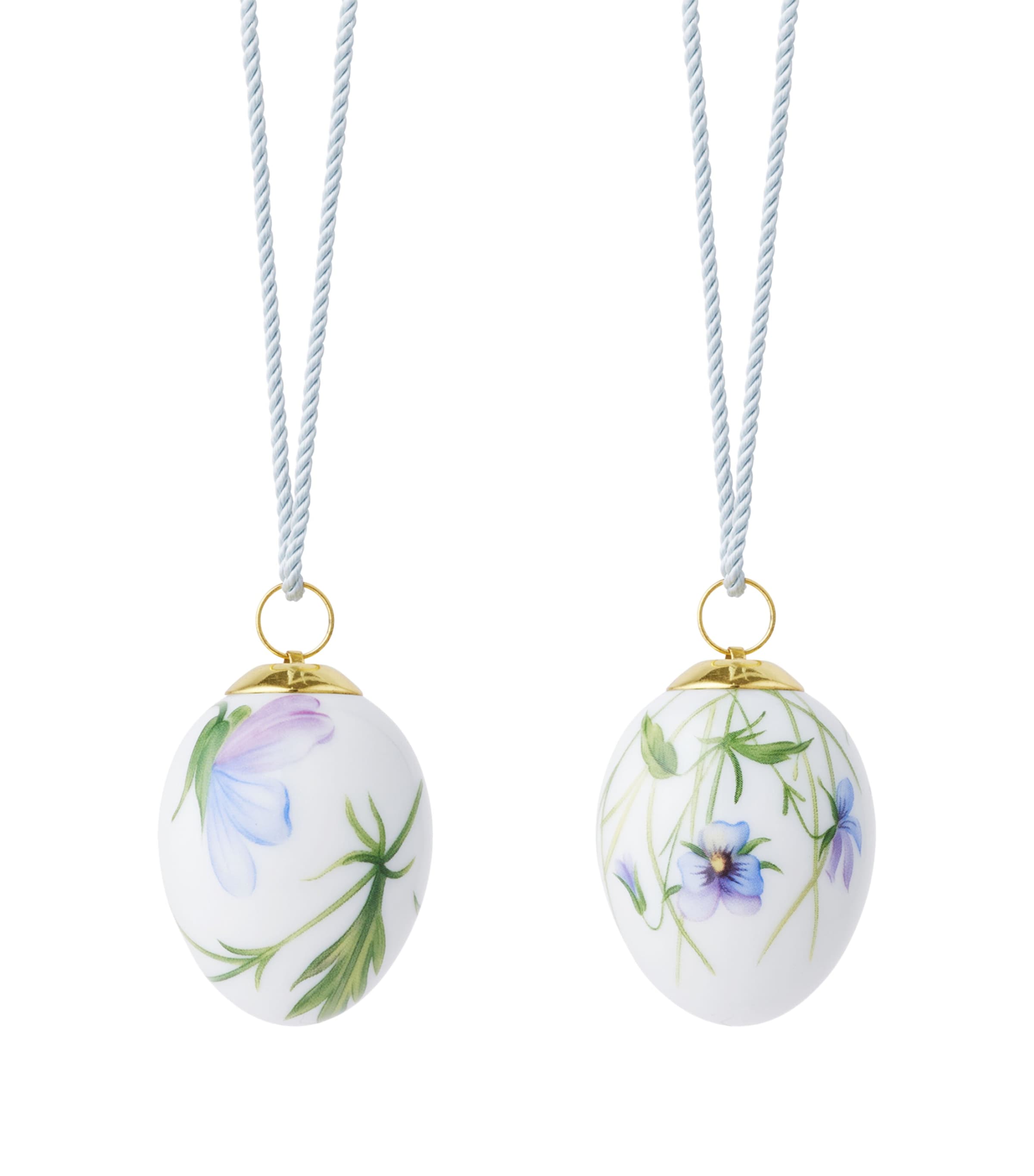 Royal Copenhagen Set of 2 Porcelain Heartsease Eggs (5cm) Image 3