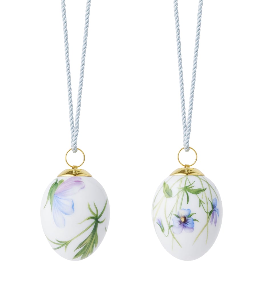 Royal Copenhagen Set of 2 Porcelain Heartsease Eggs (5cm) Image 3