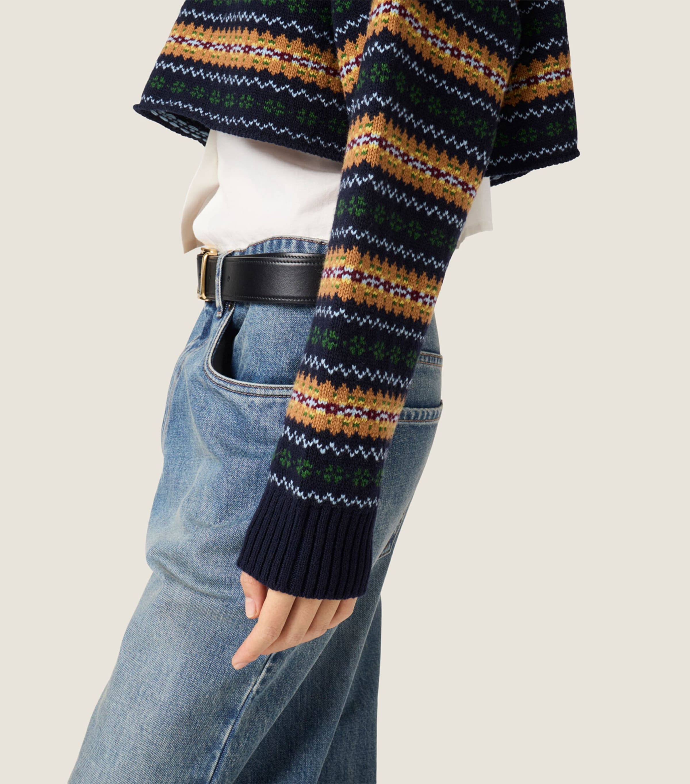 Miu Miu Womens Wool Stripe Sweater Image 5