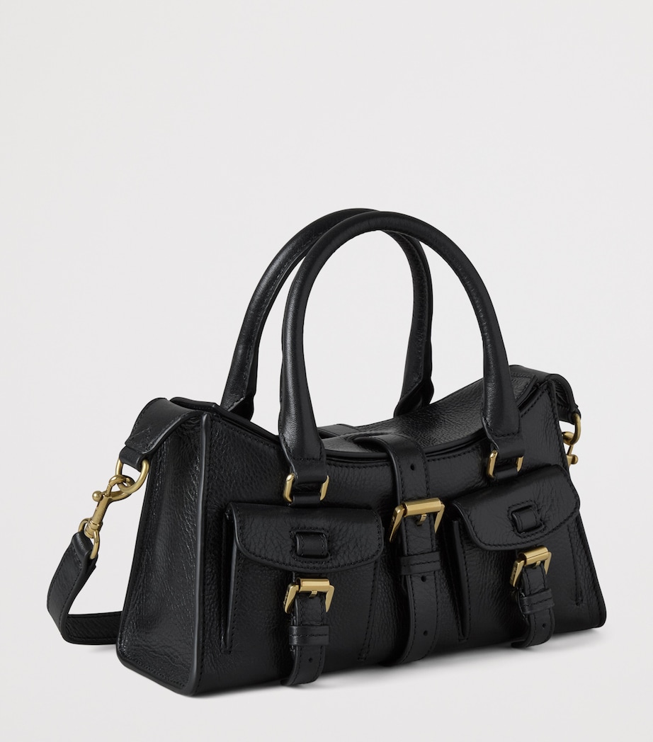 Mini Leather Roxanne Top-Handle Bag BLACK Image 2