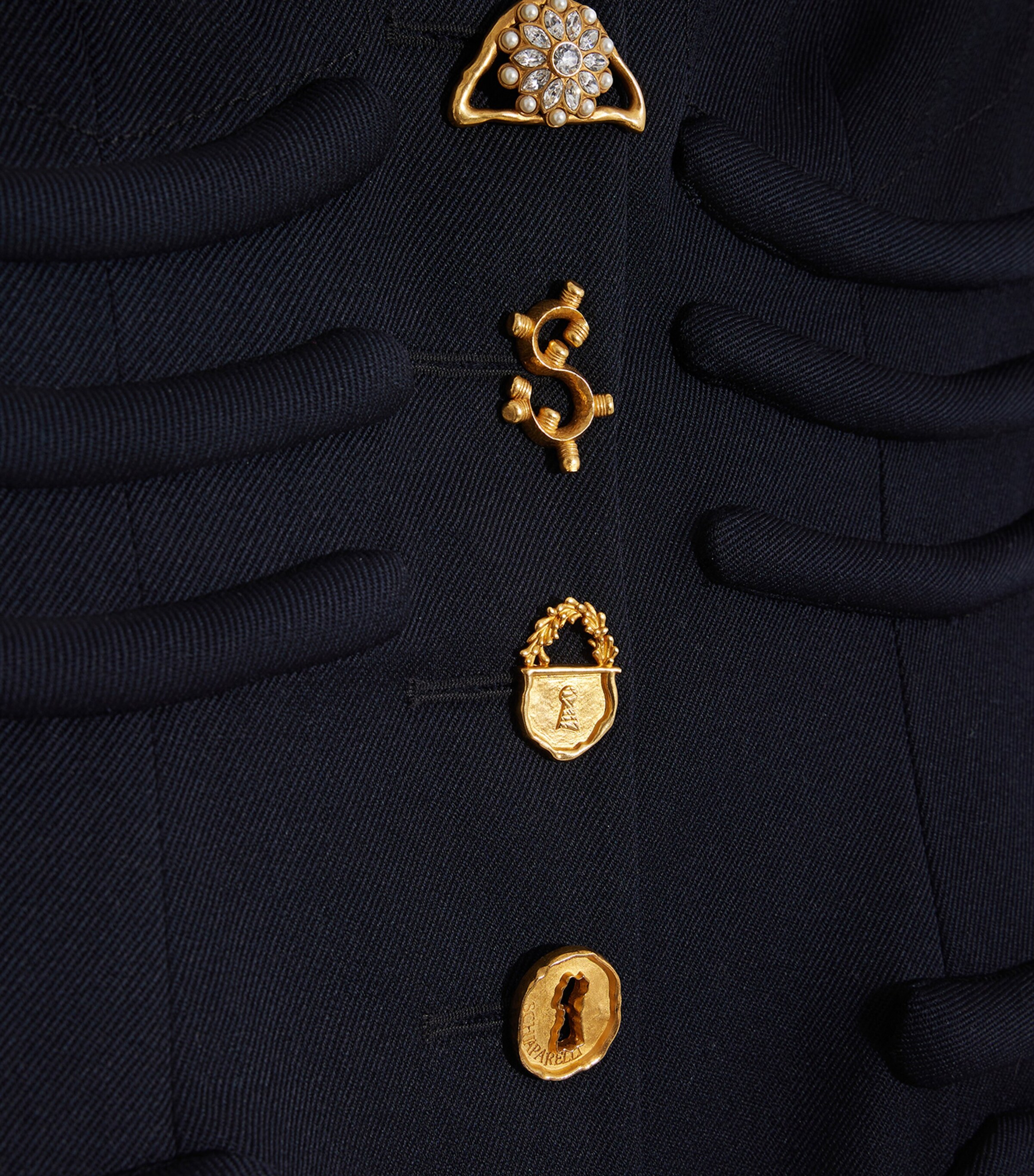 Virgin Wool Skeleton Midi Dress 701NAVY Image 6