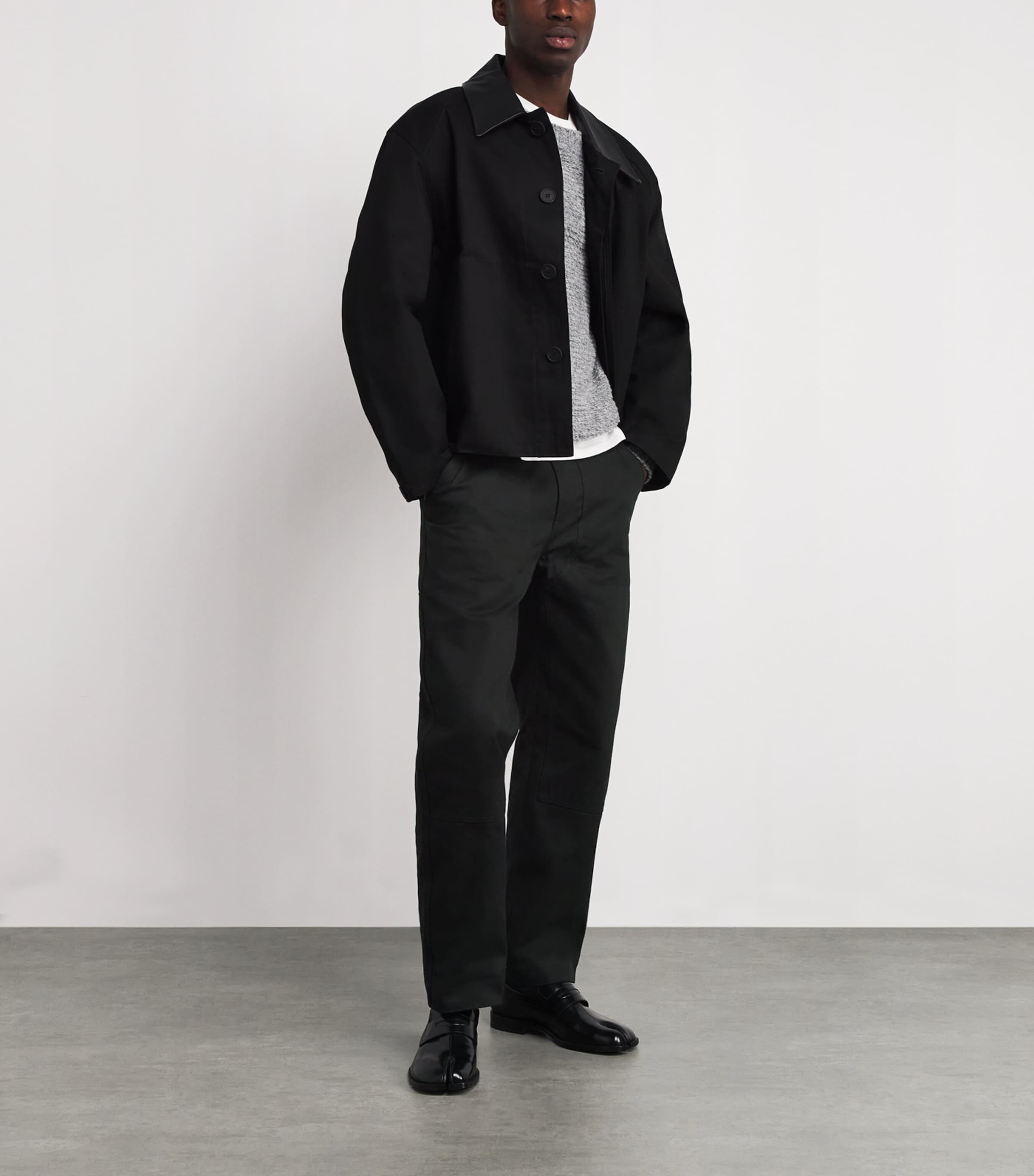 x Aaron Levine Cotton Canvas Denver Cargo Trousers BLACK Image 2