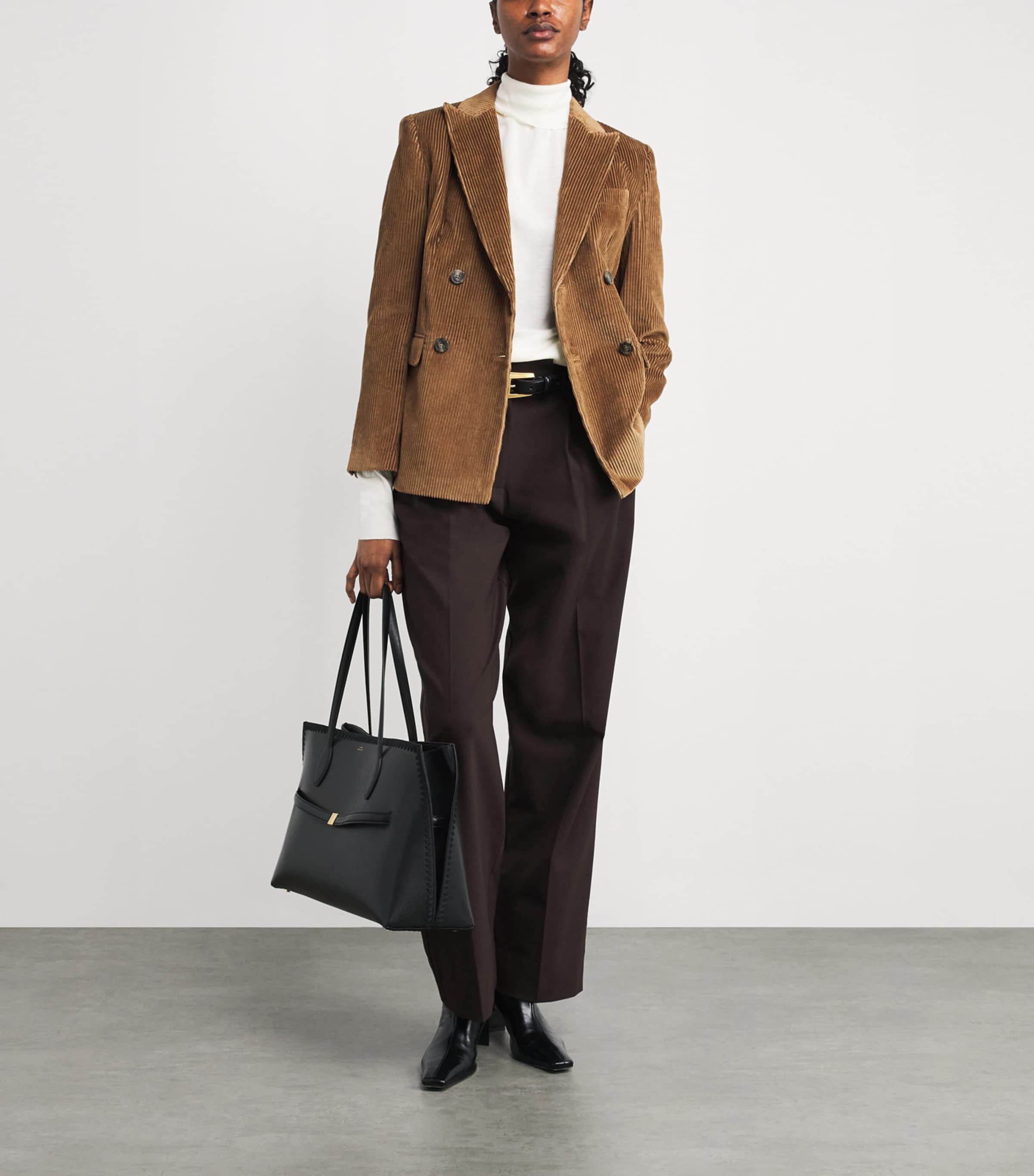 Cotton Corduroy Double-Breasted Blazer HAZELNUT BROWN Image 2