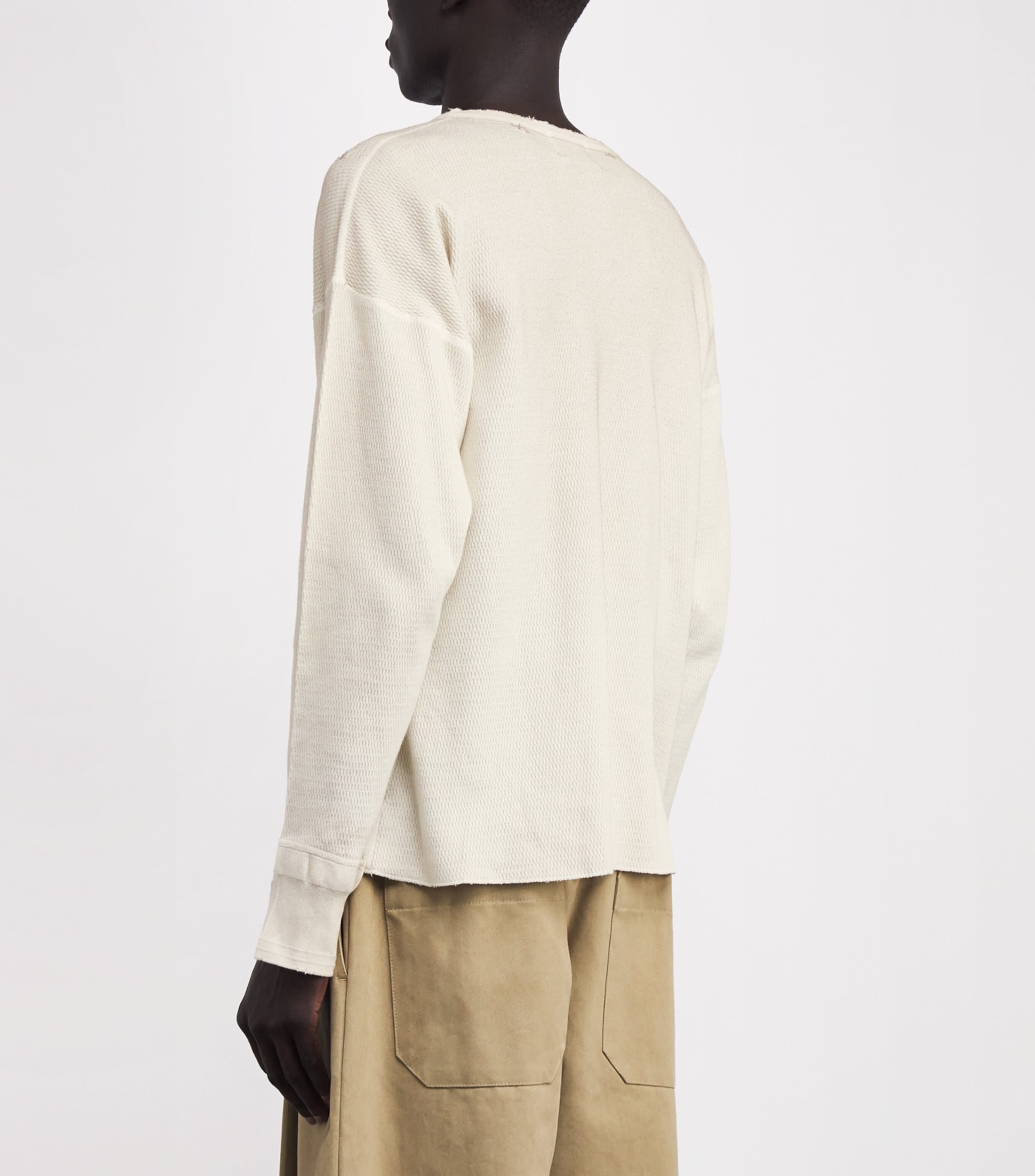 Distressed Logo Long-Sleeve T-Shirt DIRT WHITE Image 4