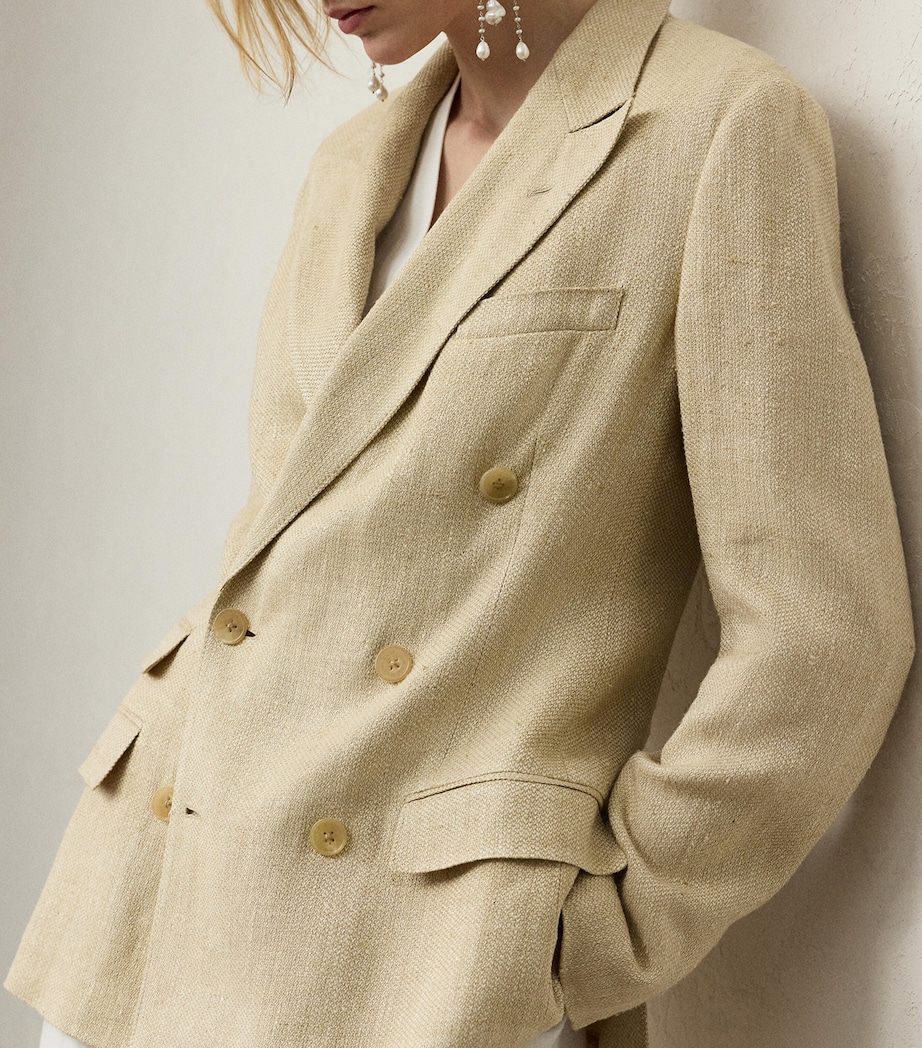 Silk-Linen-Blend Vanessa Jacket LIGHT TAN MULTI Image 6