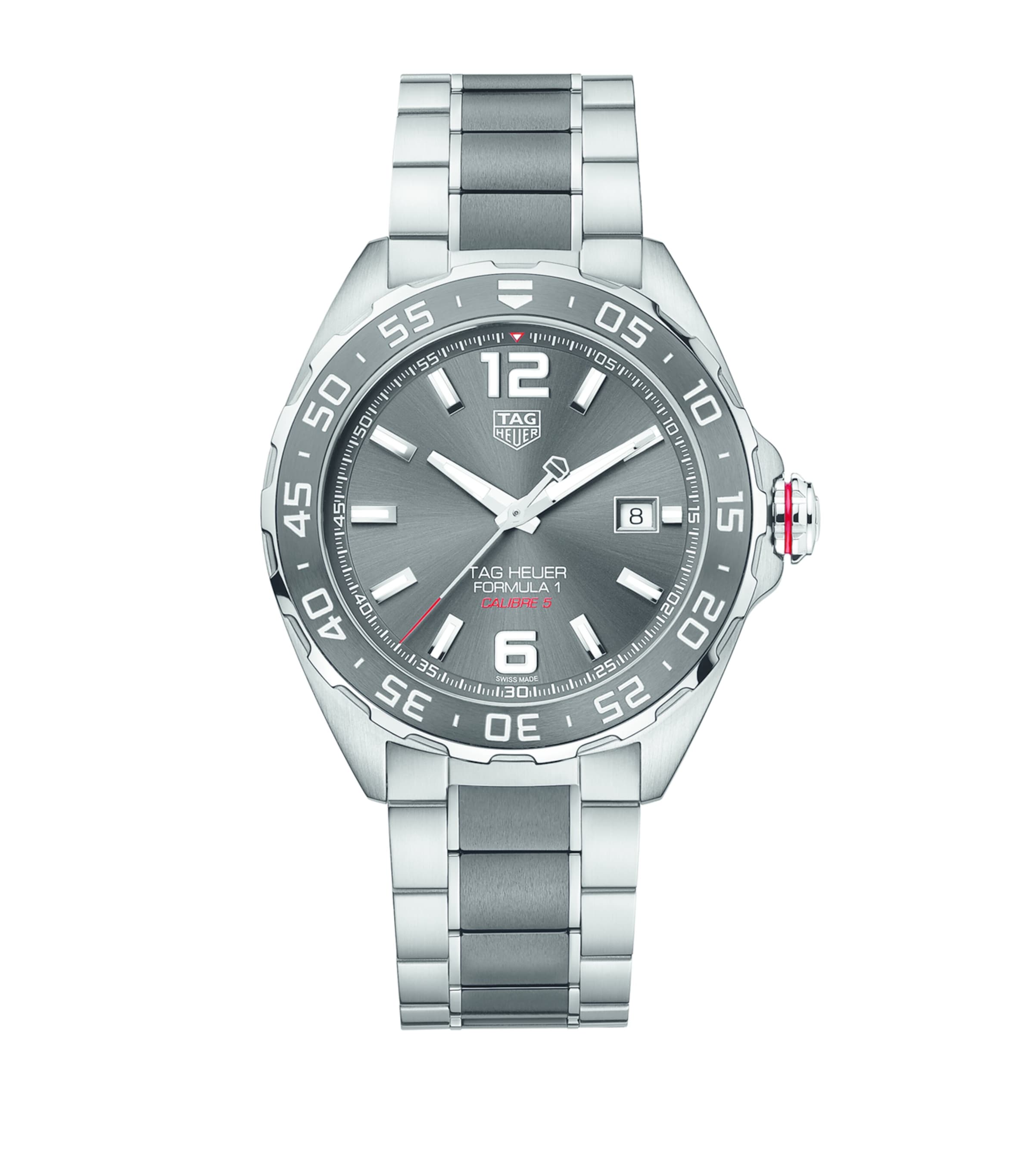 Tag Heuer Stainless Steel Formula 1 Calibre 5 Watch In Metallic