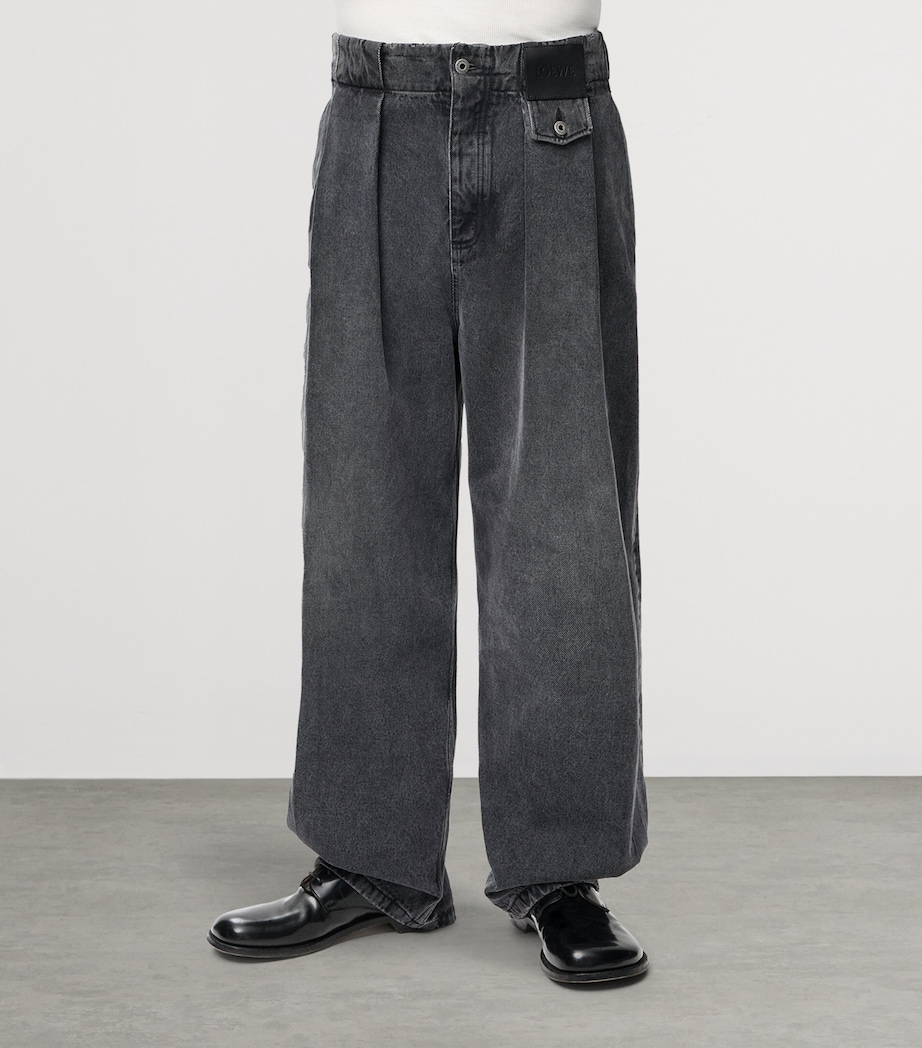 Pleated Jeans BLACK Image 3