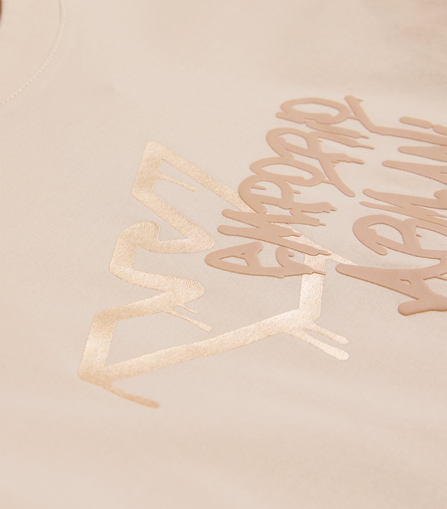 Cotton Logo Print T-Shirt (4-16 Years) U1156 FRENCH OAK Image 4