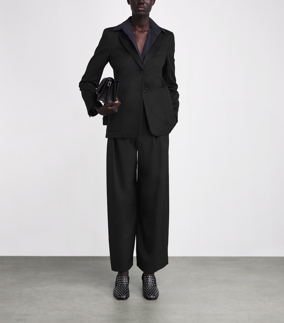 Twill Wide-Leg Trousers BLACK Image 2