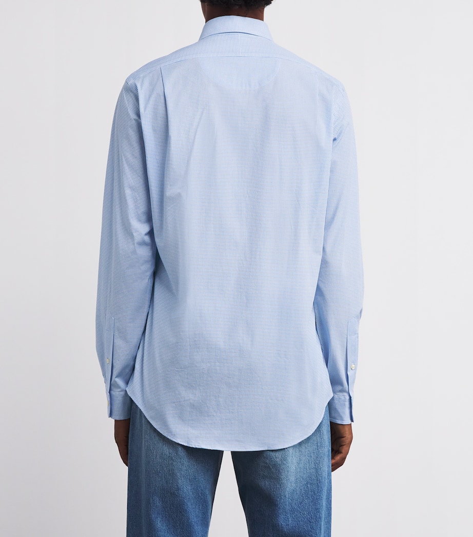 Cotton-Blend Check Shirt BLUE Image 4