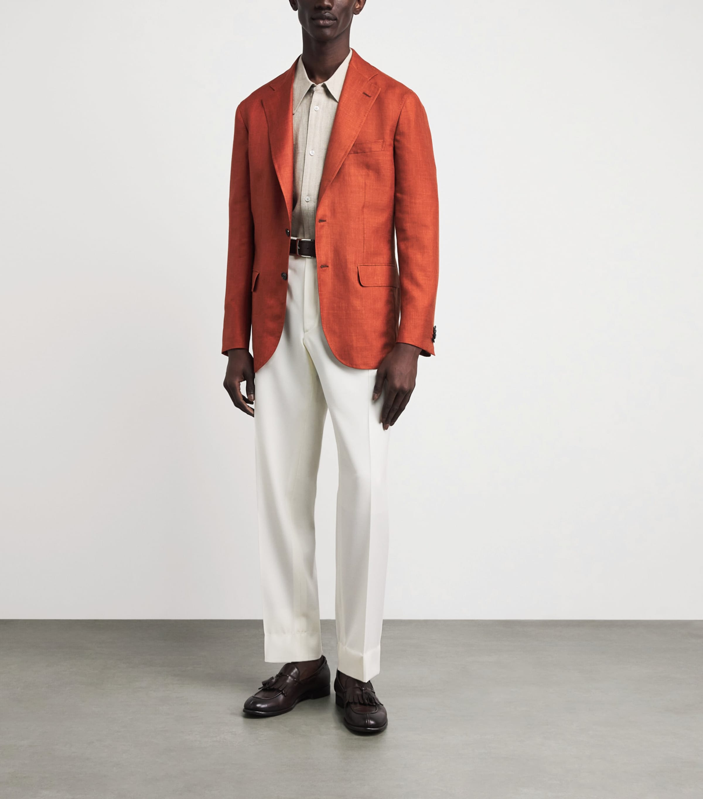 Brioni Mens Silk-Cashmere-Linen Blazer Image 2