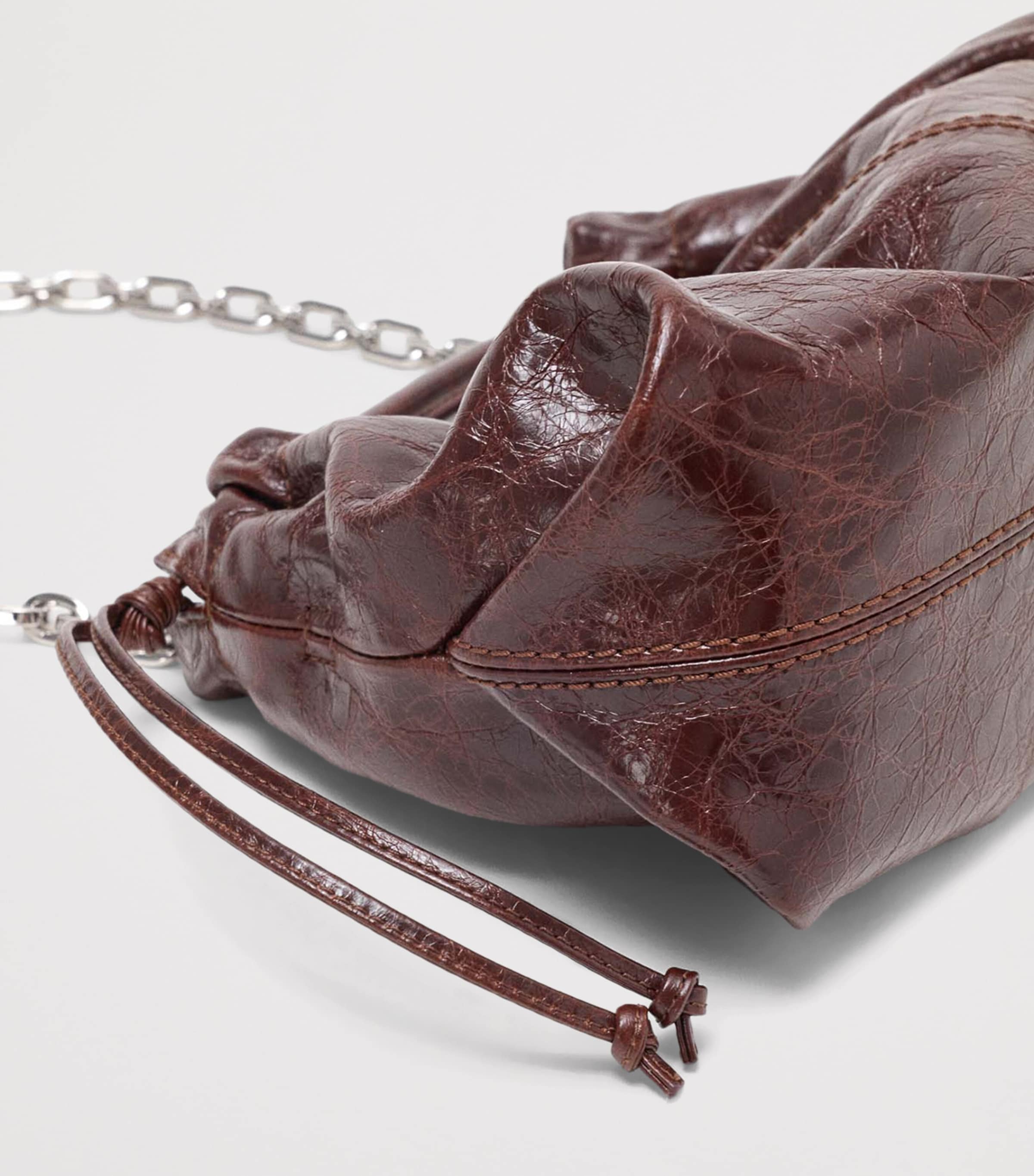 Maje Leather Milpli Clutch Bag Dark Brown Image 7