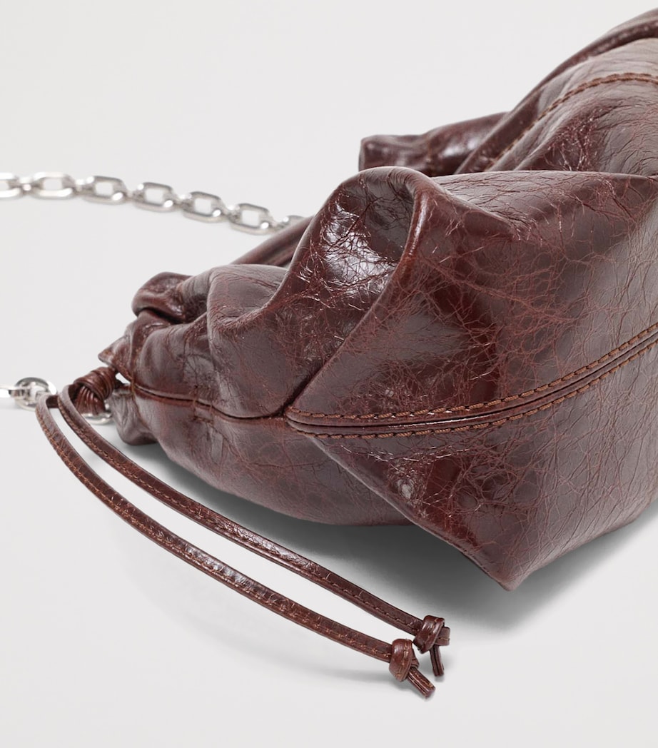 Maje Leather Milpli Clutch Bag Dark Brown Image 7