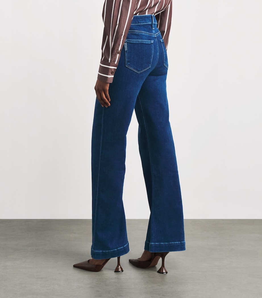 PAIGE Womens Leenah Wide-Leg Jeans Venetian Breeze Image 5