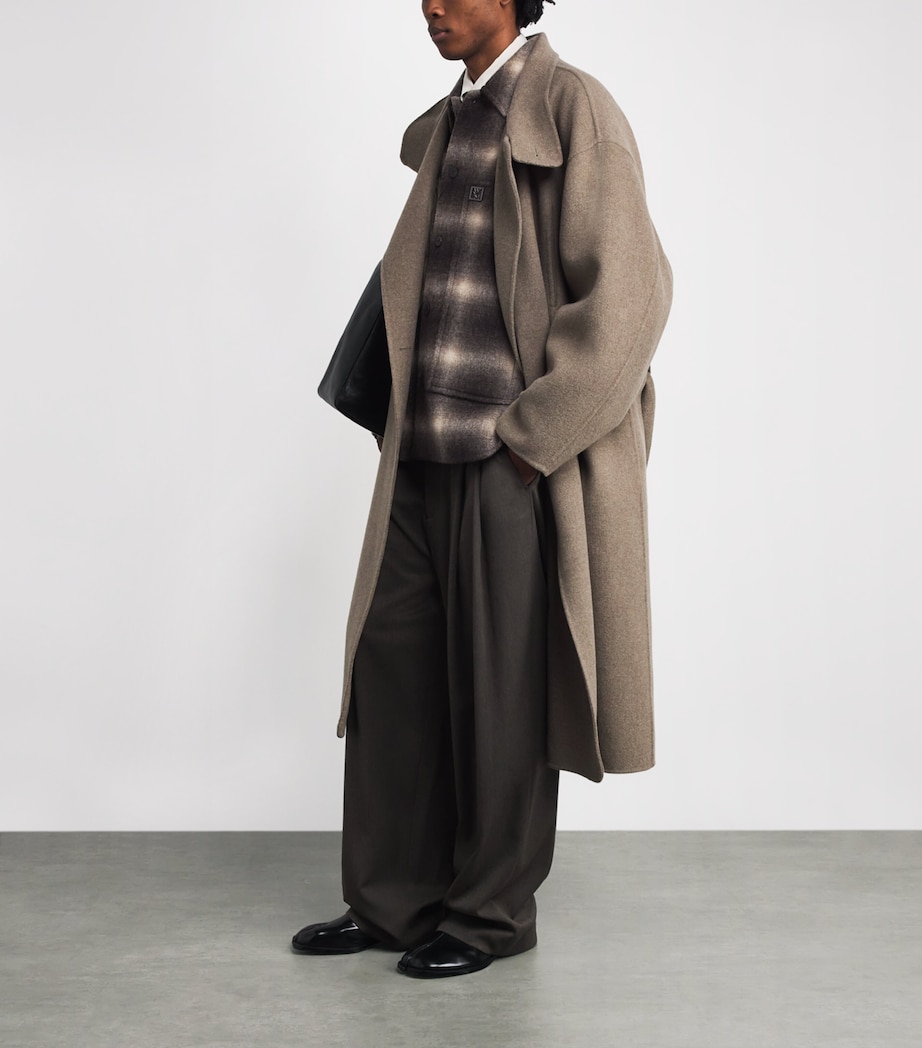 Wool-Alpaca Check Shacket MUD Image 2