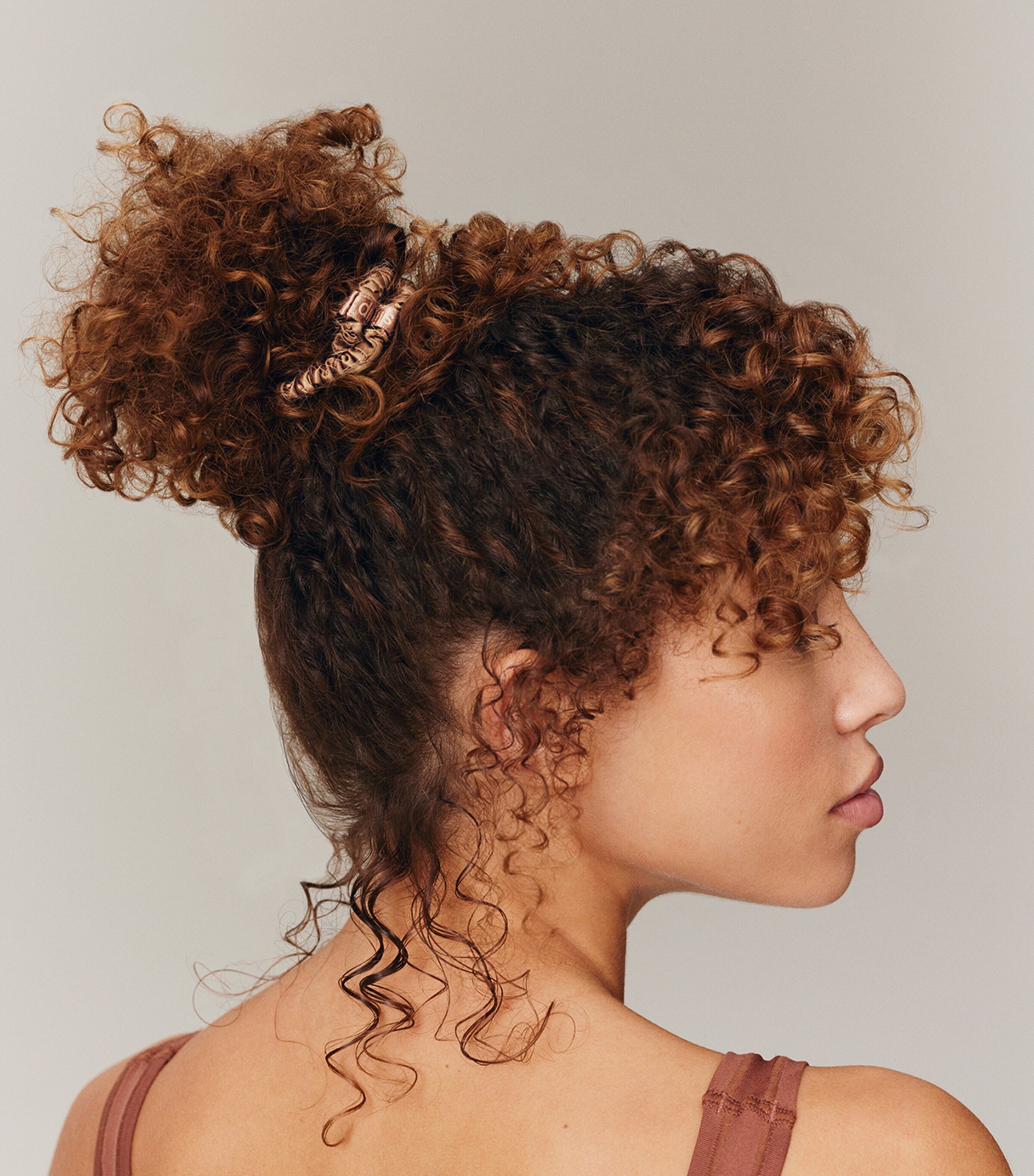 Pure Silk Skinny Scrunchies (Set of 4) LIGHT BROWN Image 4