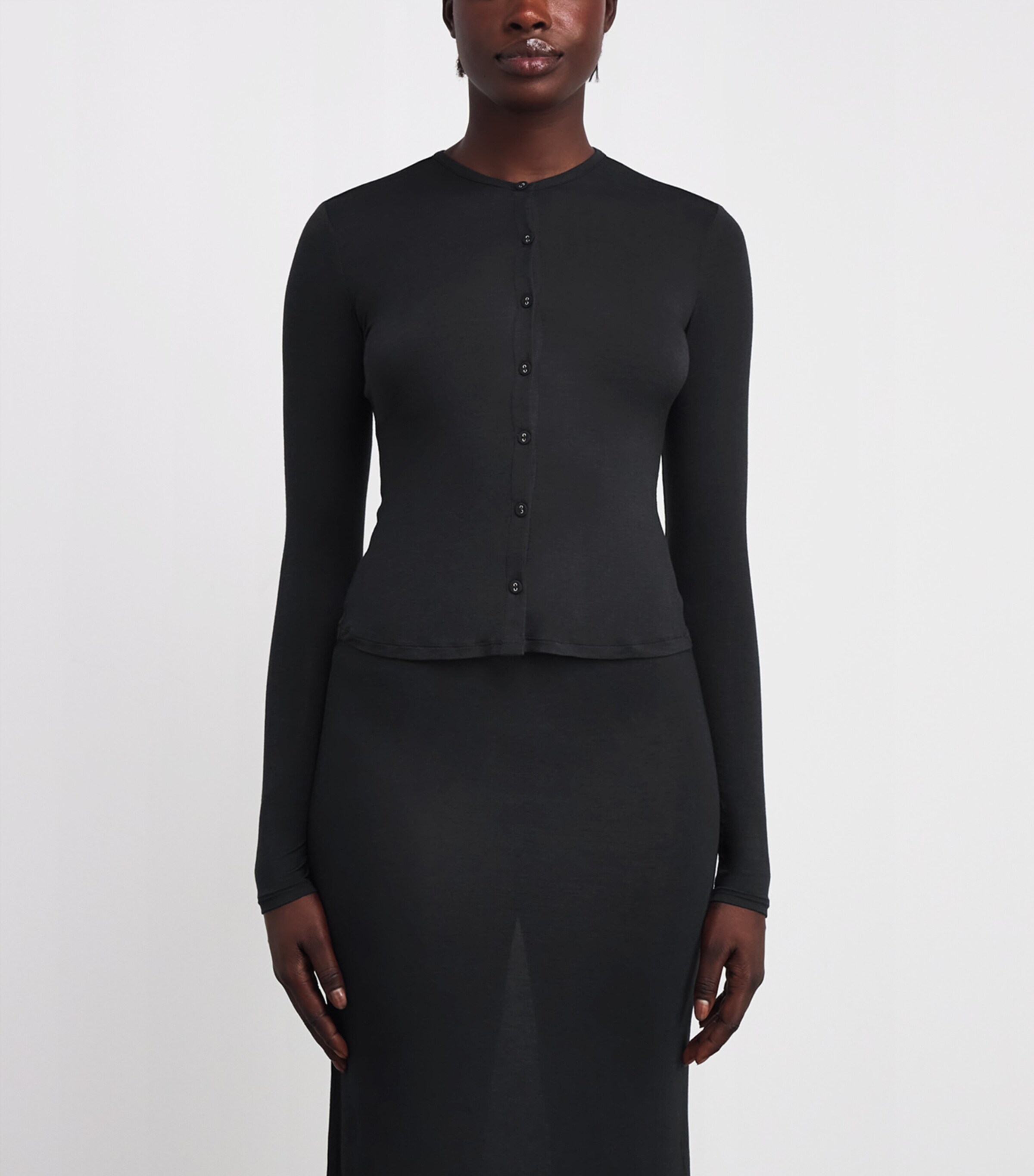 Sheer Modal Cardigan ONYX Image 3