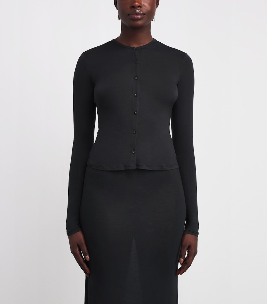 Sheer Modal Cardigan ONYX Image 3