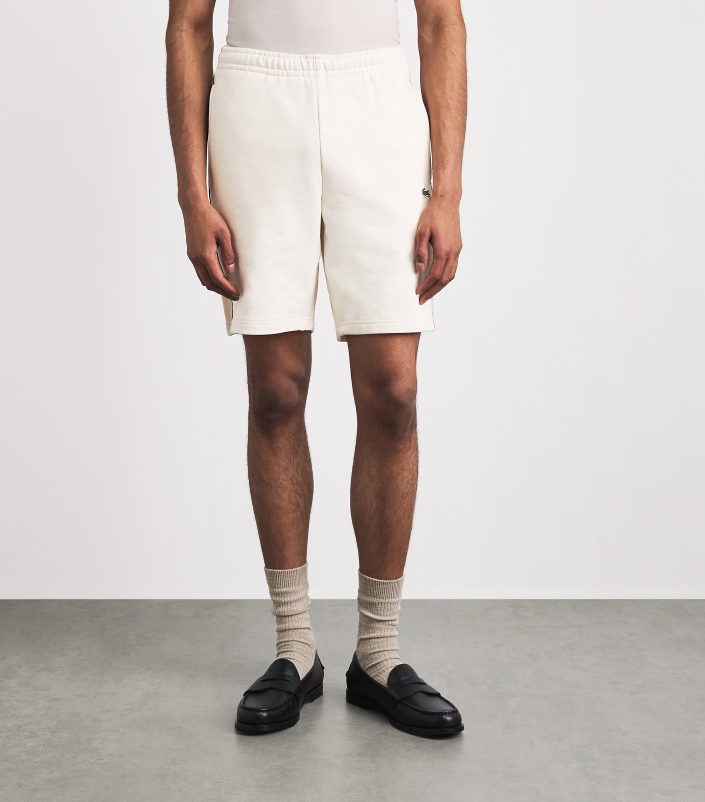 Lacoste Mens Jersey Colour-Block Sweatshorts Beige Image 4