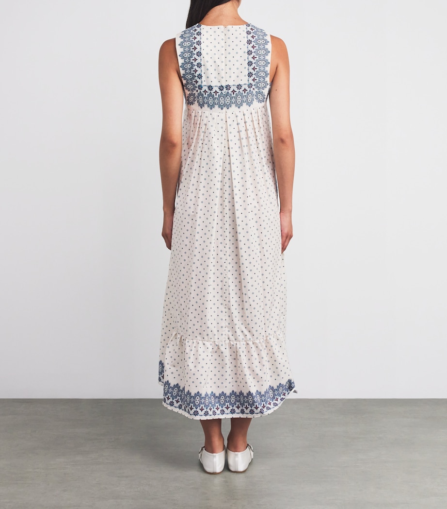 Cotton Printed Midi Dress IVORY Image 3