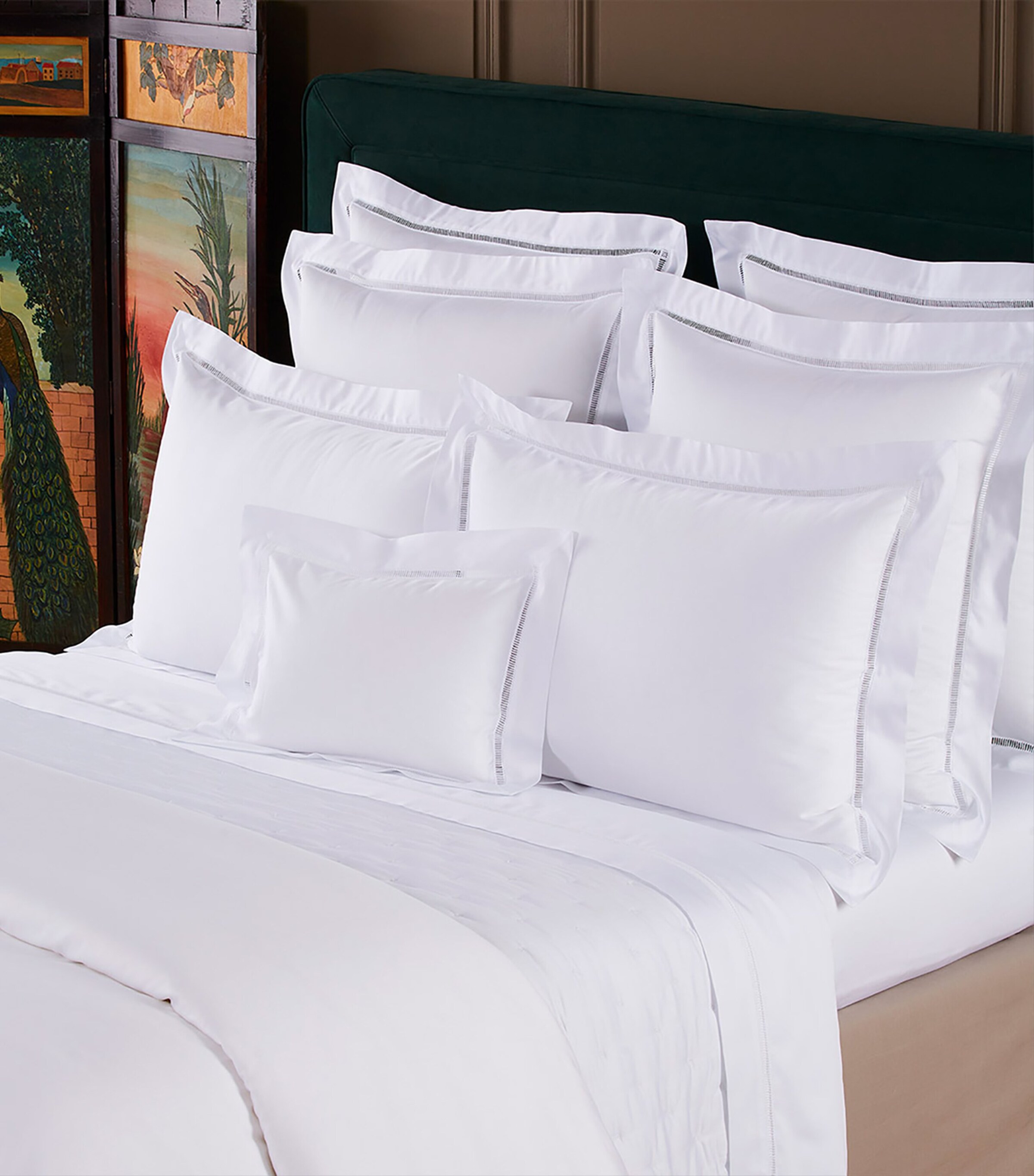 Yves Delorme Colisée Blanc Square Oxford Pillowcase (65cm x 65cm) Blanc Image 2