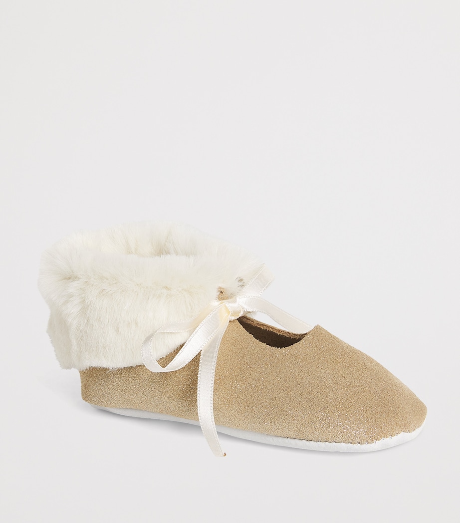 Faux Fur-Trim Glitter Booties 74OR Image 3