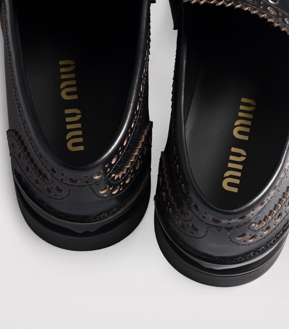 Embellished Leather Penny Loafers F0002 Image 3