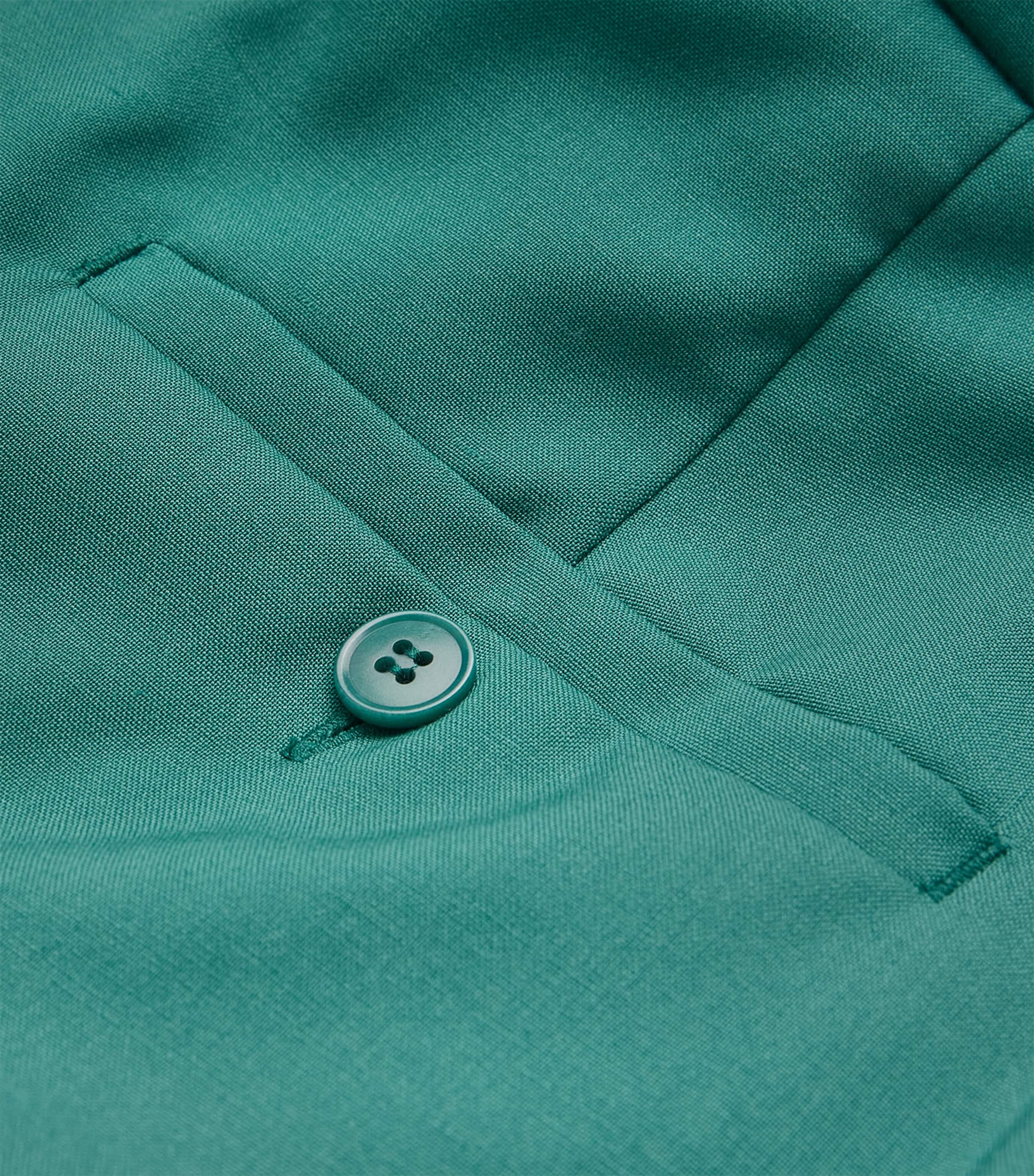 Virgin Wool Tailored Trousers GREEN Image 5