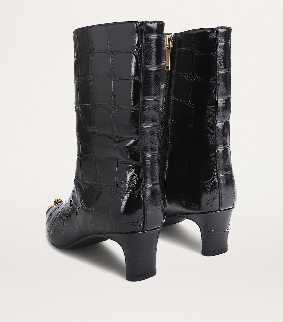 Croc-Embossed Leather Regent Ankle Boots 55 BLK/OTHER Image 2