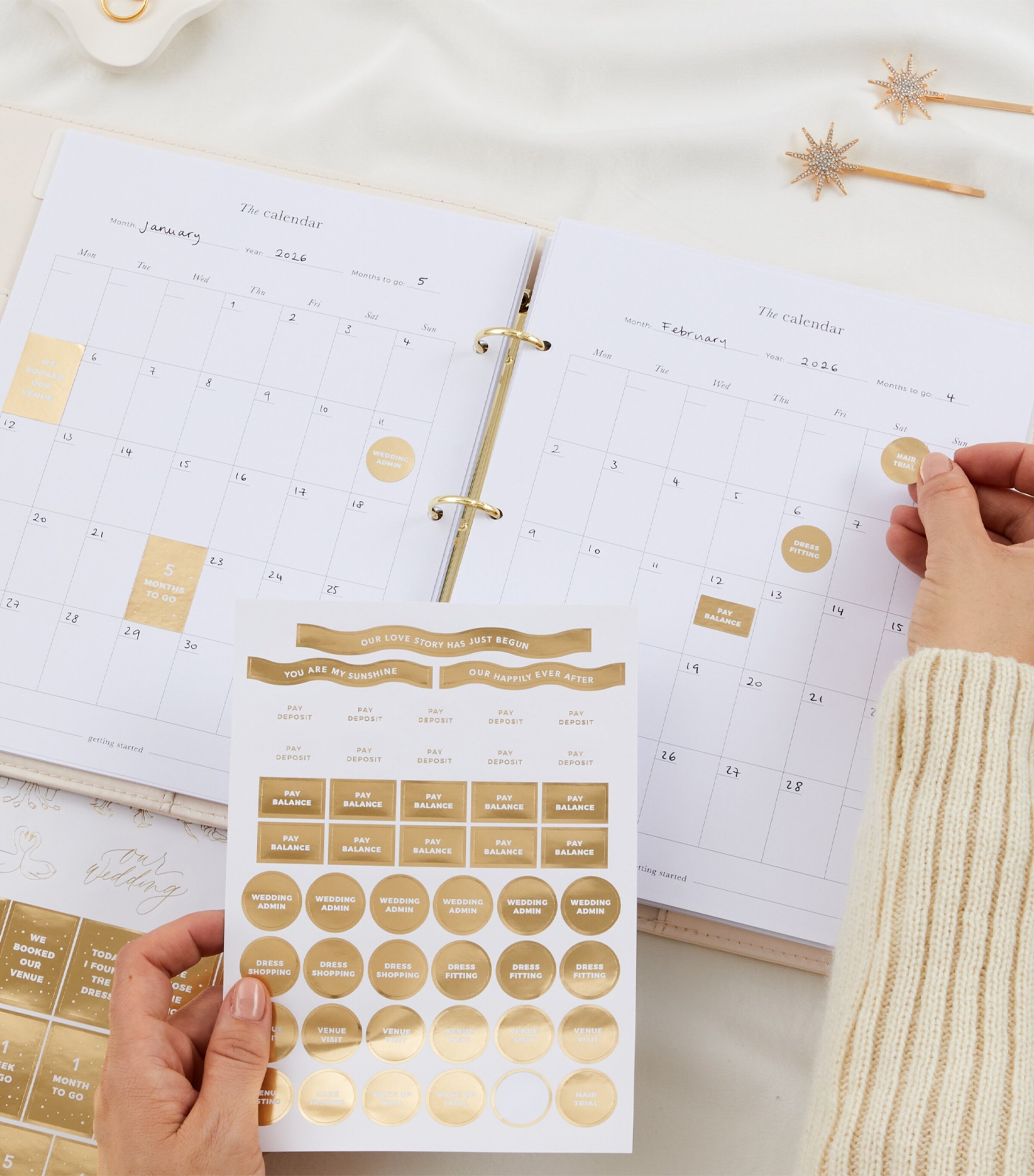 Blush and Gold Our Wedding Planner Binder White, Gold Image 16