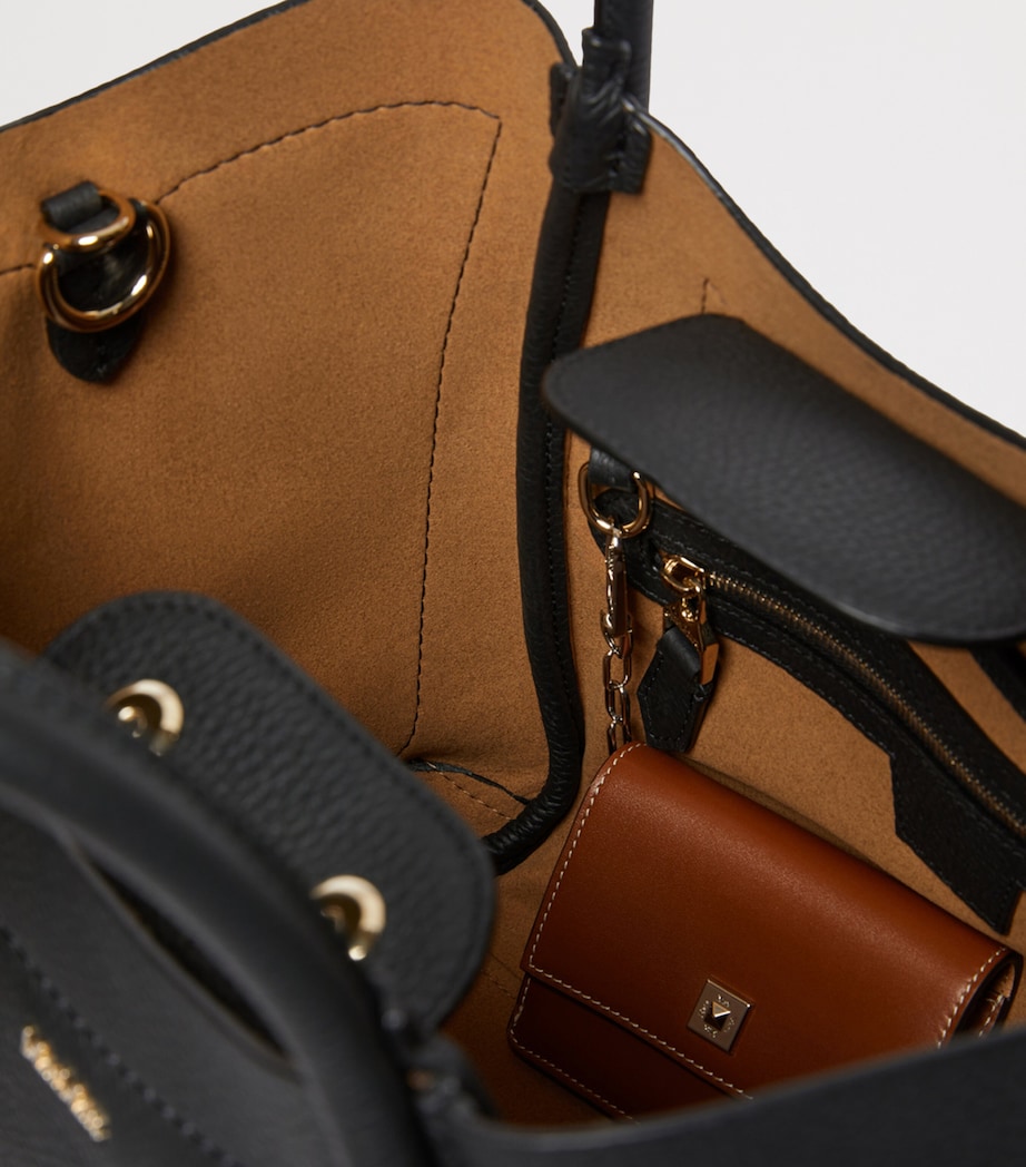 Max Mara Small Leather Marine Top-Handle Bag Black Image 6