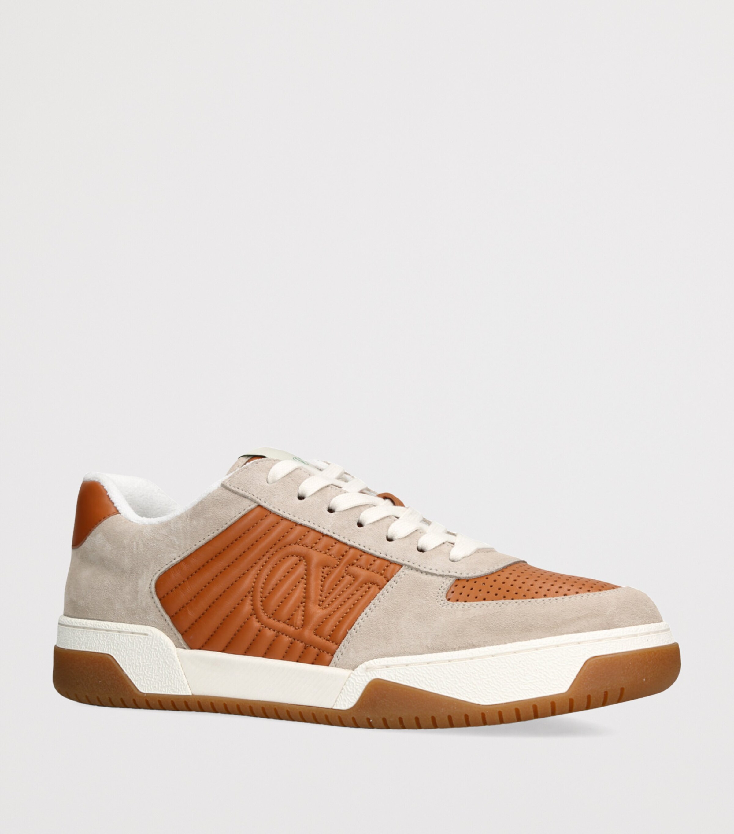Leather-Suede Sparry Sneakers TAN COMB Image 3