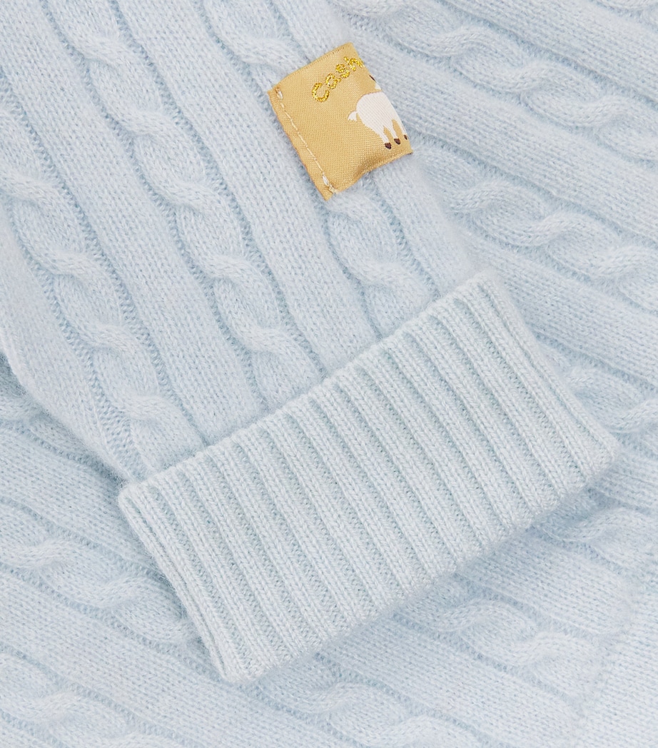 Purebaby Cashmere Cable-Knit Leggings (0-12 Months) Pnbmel Pale Blu Mlng Image 3