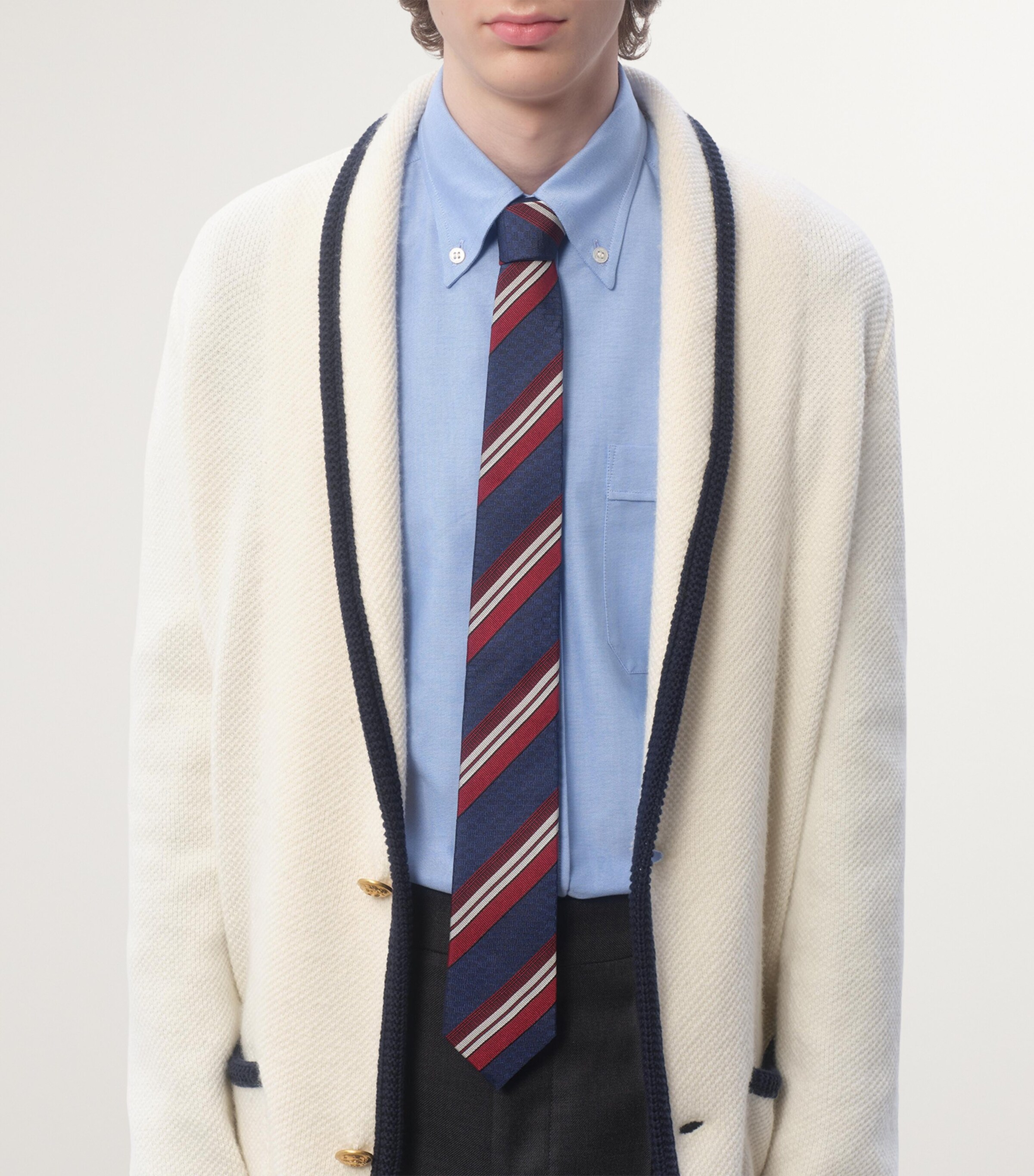 Silk Striped Jacquard Tie QRQ Image 4