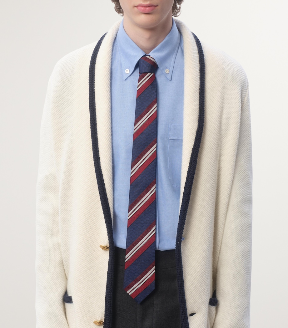 Silk Striped Jacquard Tie QRQ Image 4