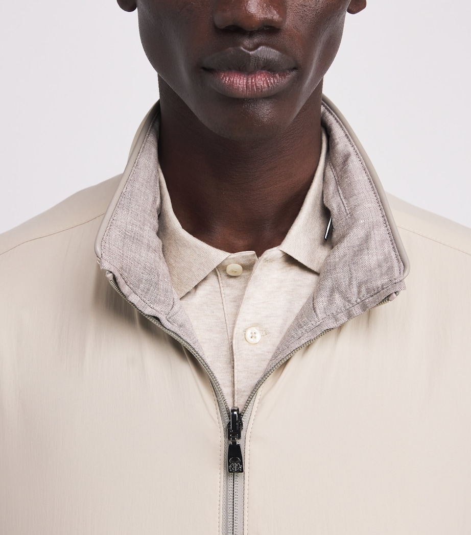 Linen-Blend and Nylon Reversible Jacket 036 NATURAL / BEIGE Image 7
